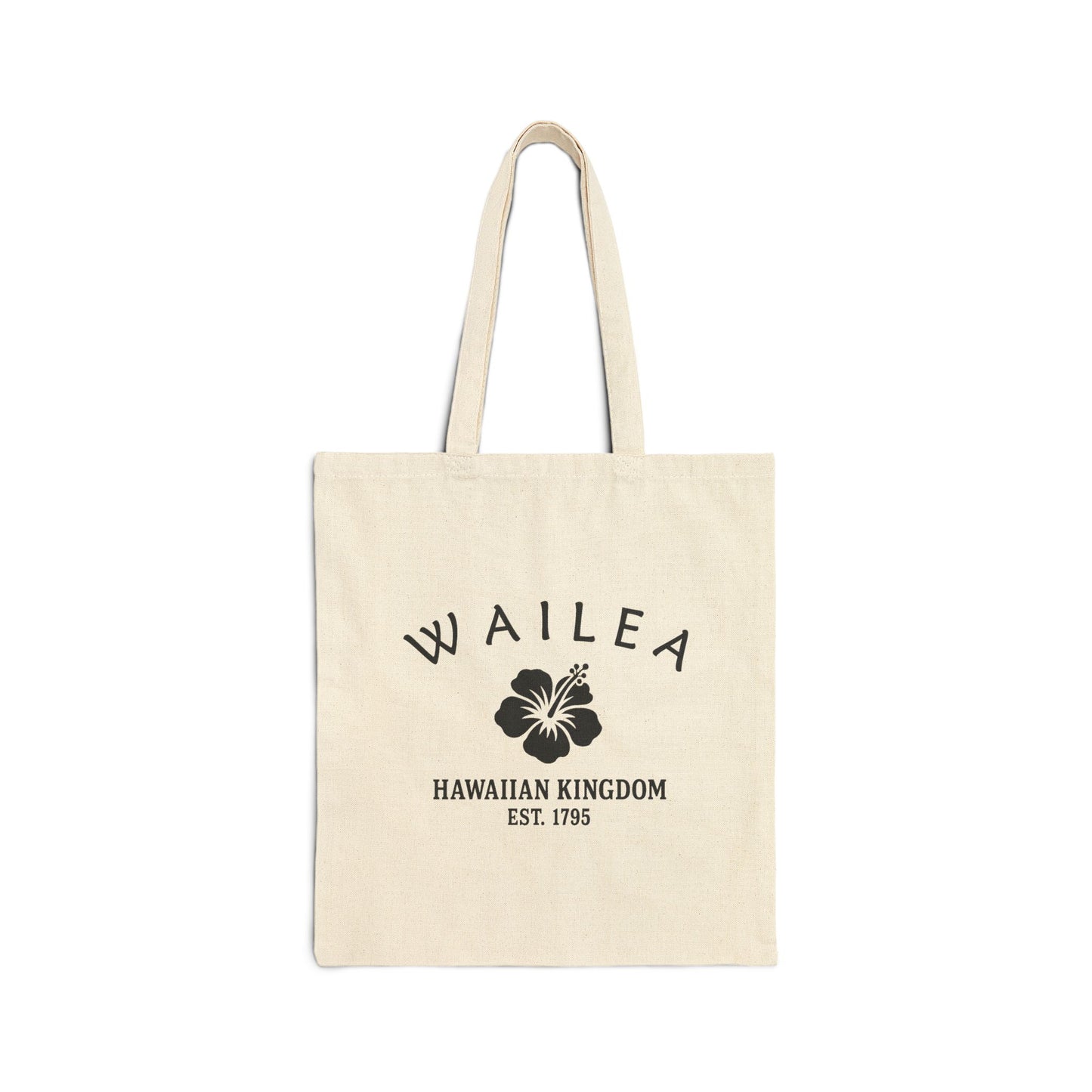 Wailea Hawaii Vintage Retro Cotton Canvas Tote Bag - Black Logo