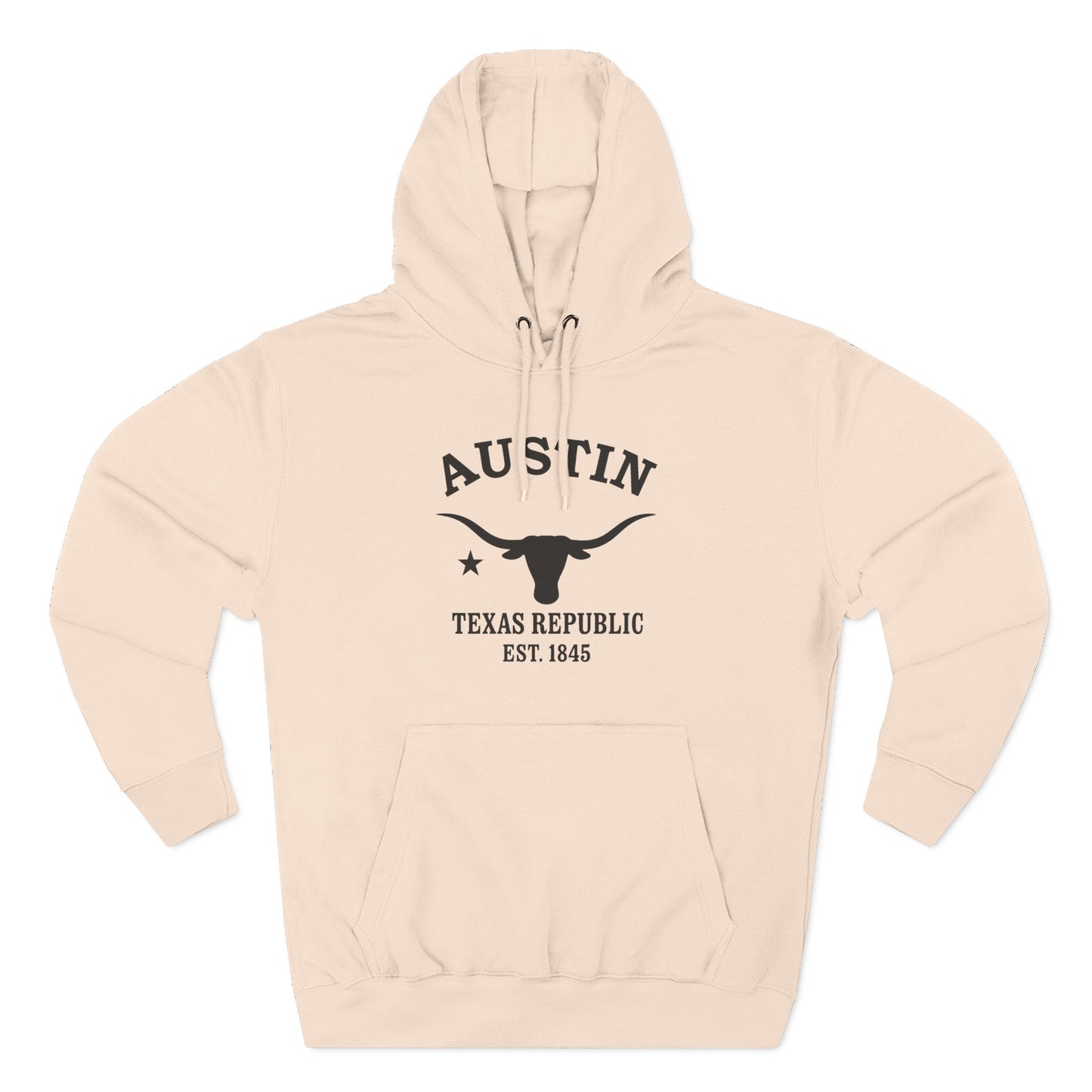 Austin Texas Vintage Retro Unisex Heavy Cotton Hoodie - Black Logo