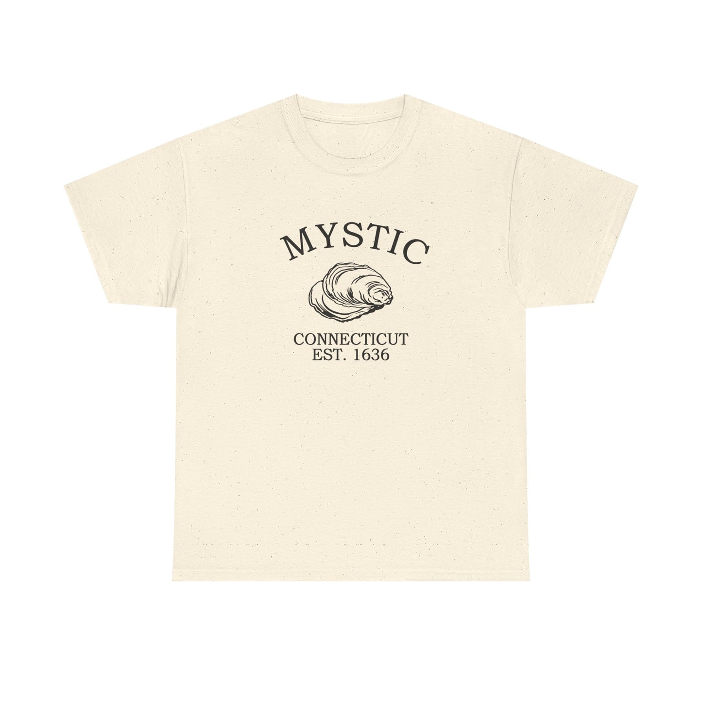 Mystic Connecticut Vintage Retro Unisex Heavy Cotton Tee - Black Logo