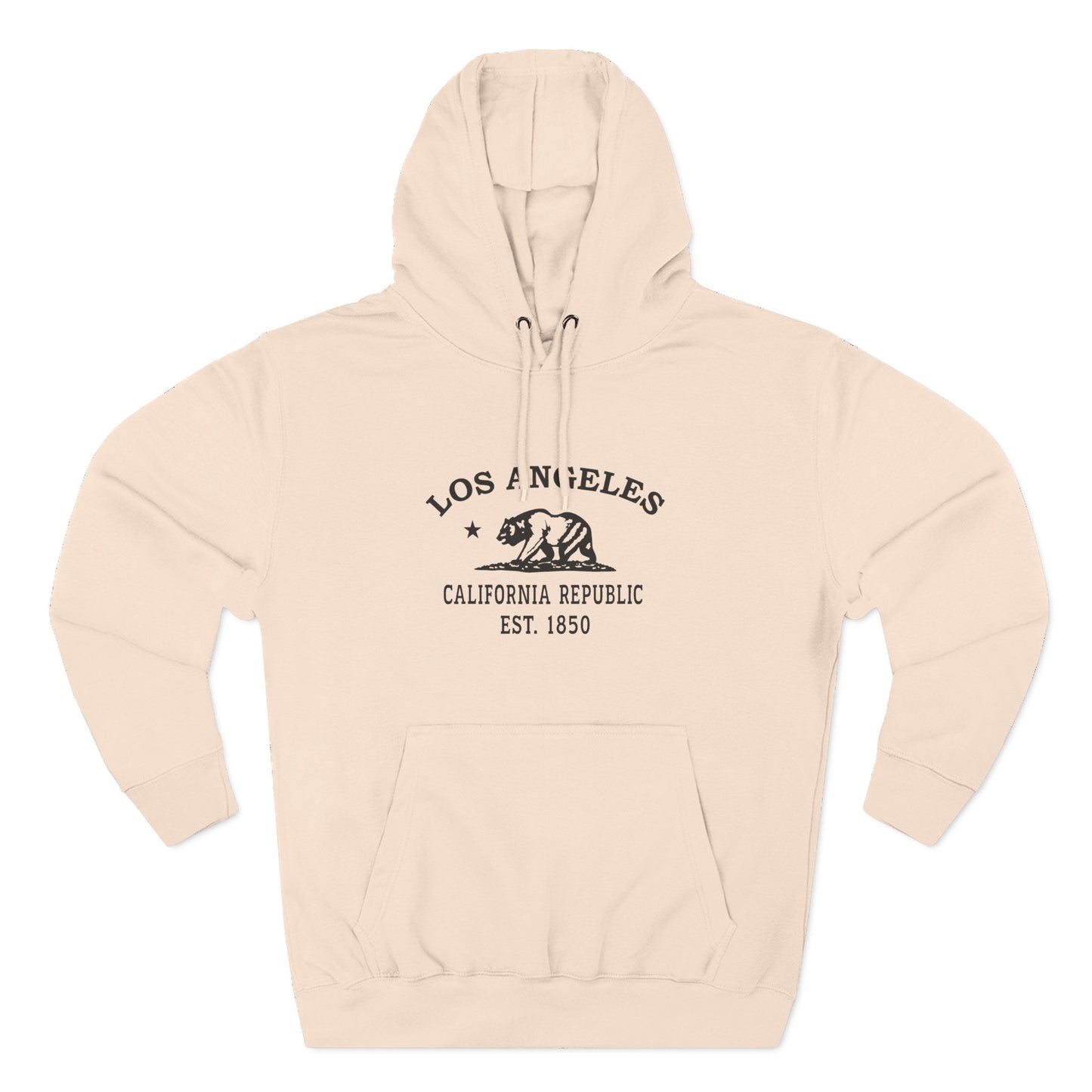 Los Angeles California Vintage Retro Unisex Heavy Cotton Hoodie - Black Logo