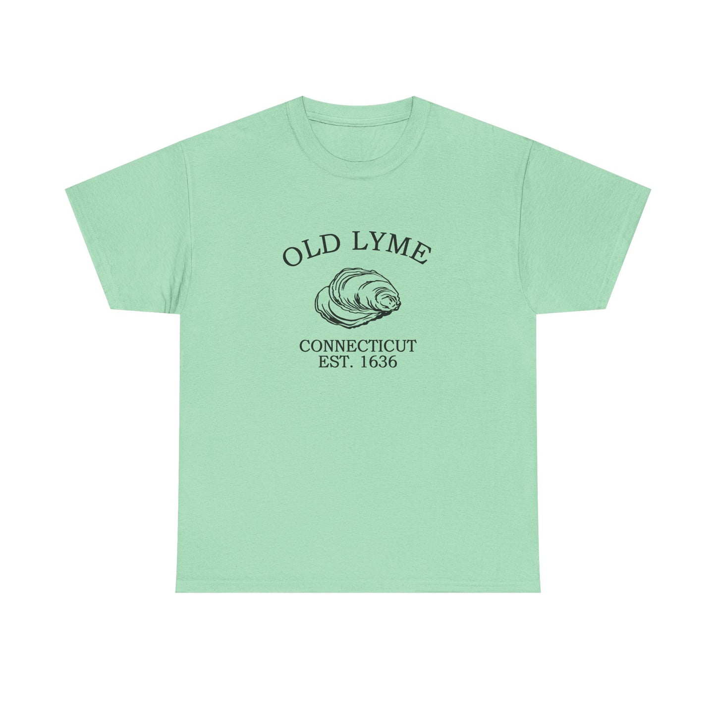 Old Lyme Connecticut Vintage Retro Unisex Heavy Cotton Tee - Black Logo