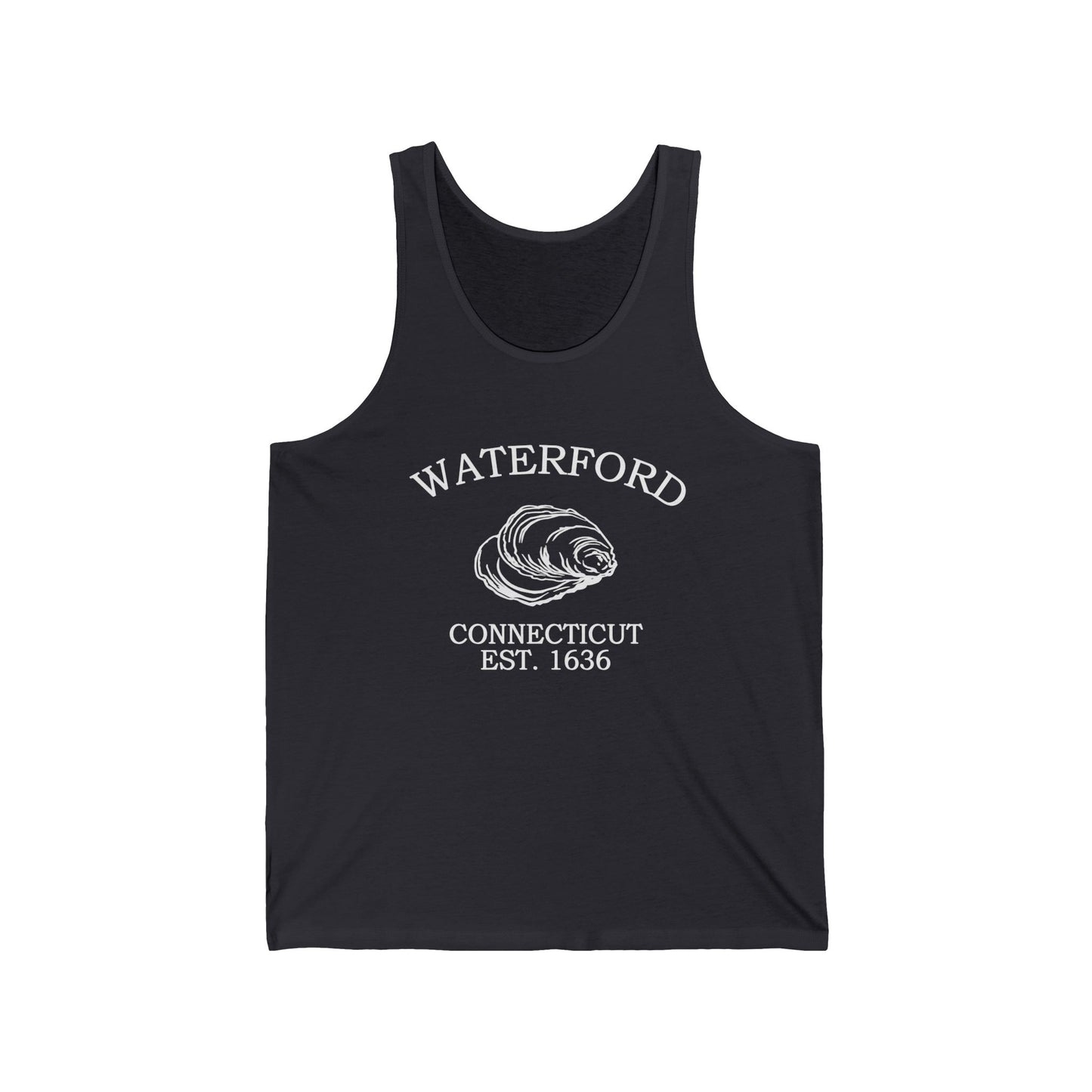 Waterford Connecticut Vintage Retro Unisex Cotton Jersey Tank Top - White Logo