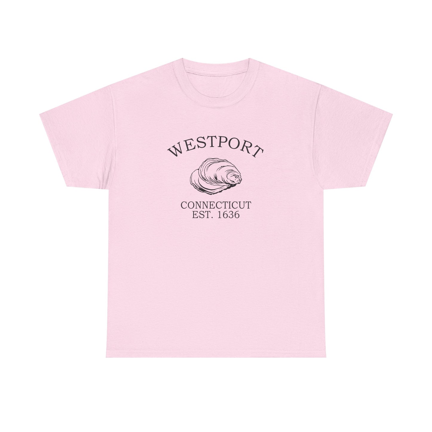Westport Connecticut Vintage Retro Unisex Heavy Cotton Tee - Black Logo