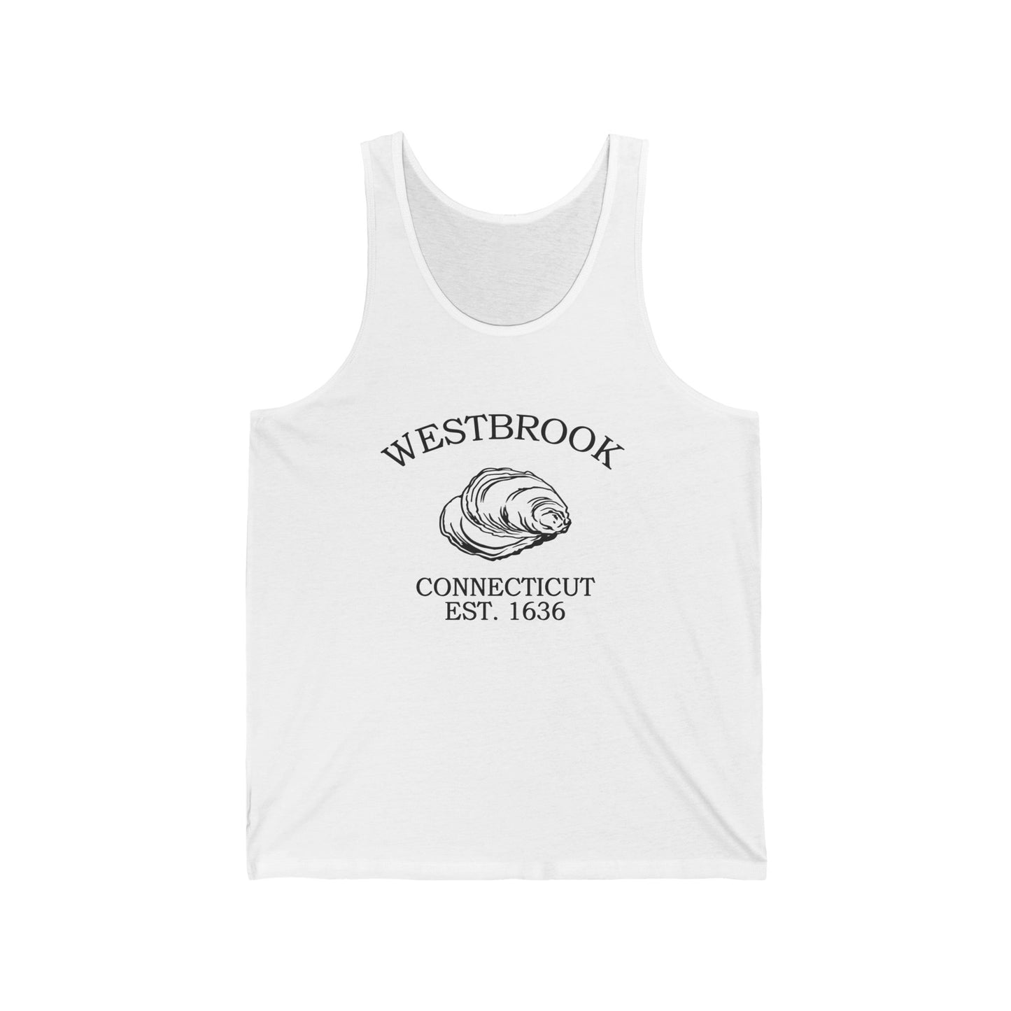 Westbrook Connecticut Vintage Retro Unisex Cotton Jersey Tank Top - Black Logo