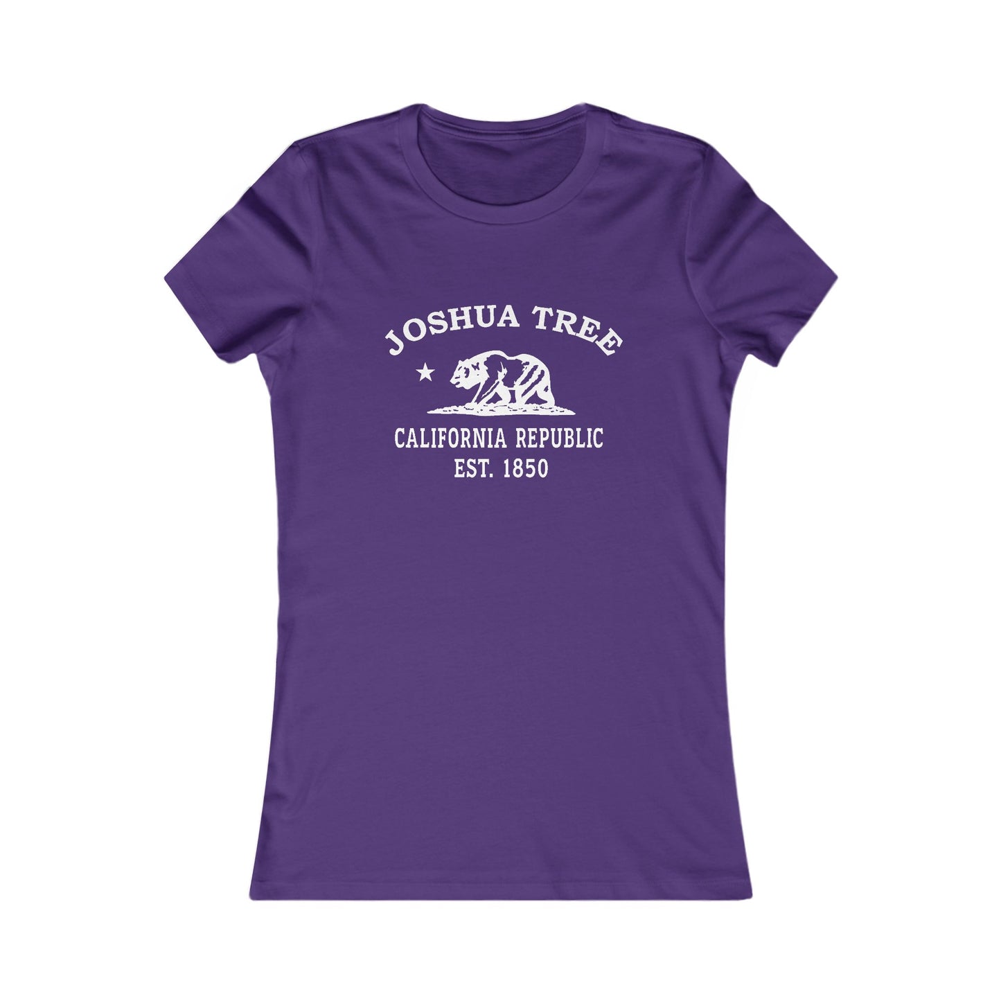 Joshua Tree California Vintage Retro Womens Fitted Ringspun Cotton Tee - White Logo