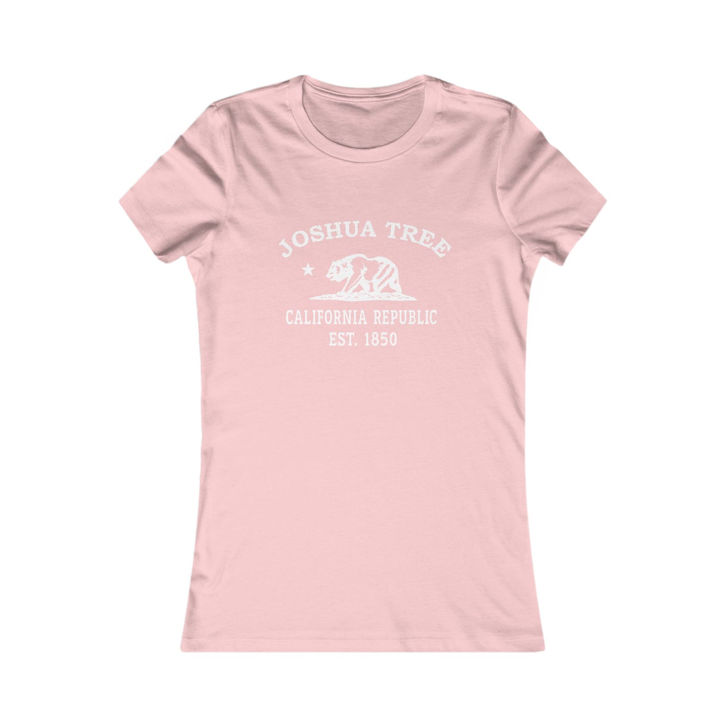 Joshua Tree California Vintage Retro Womens Fitted Ringspun Cotton Tee - White Logo