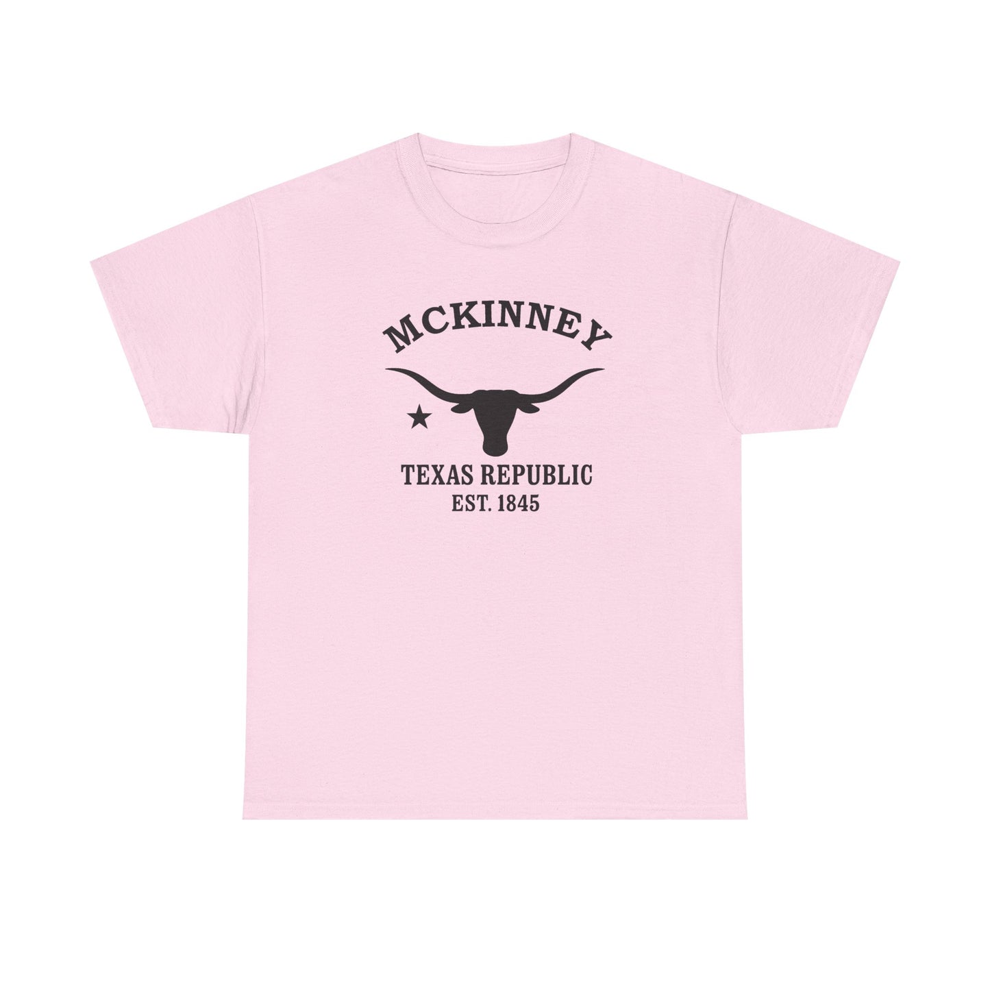 McKinney Texas Vintage Retro Unisex Heavy Cotton Tee - Black Logo