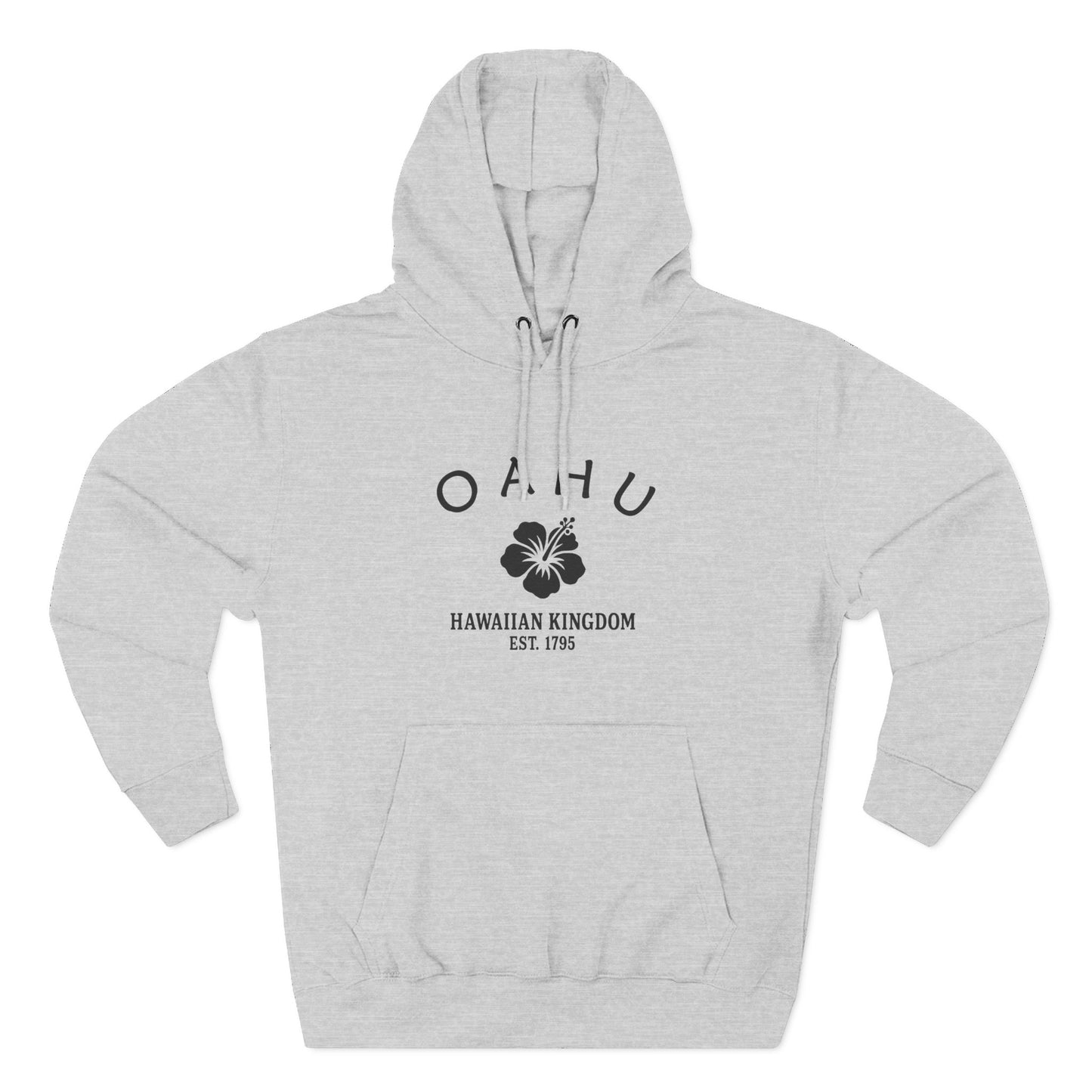 Oahu Hawaii Vintage Retro Unisex Heavy Cotton Hoodie - Black Logo