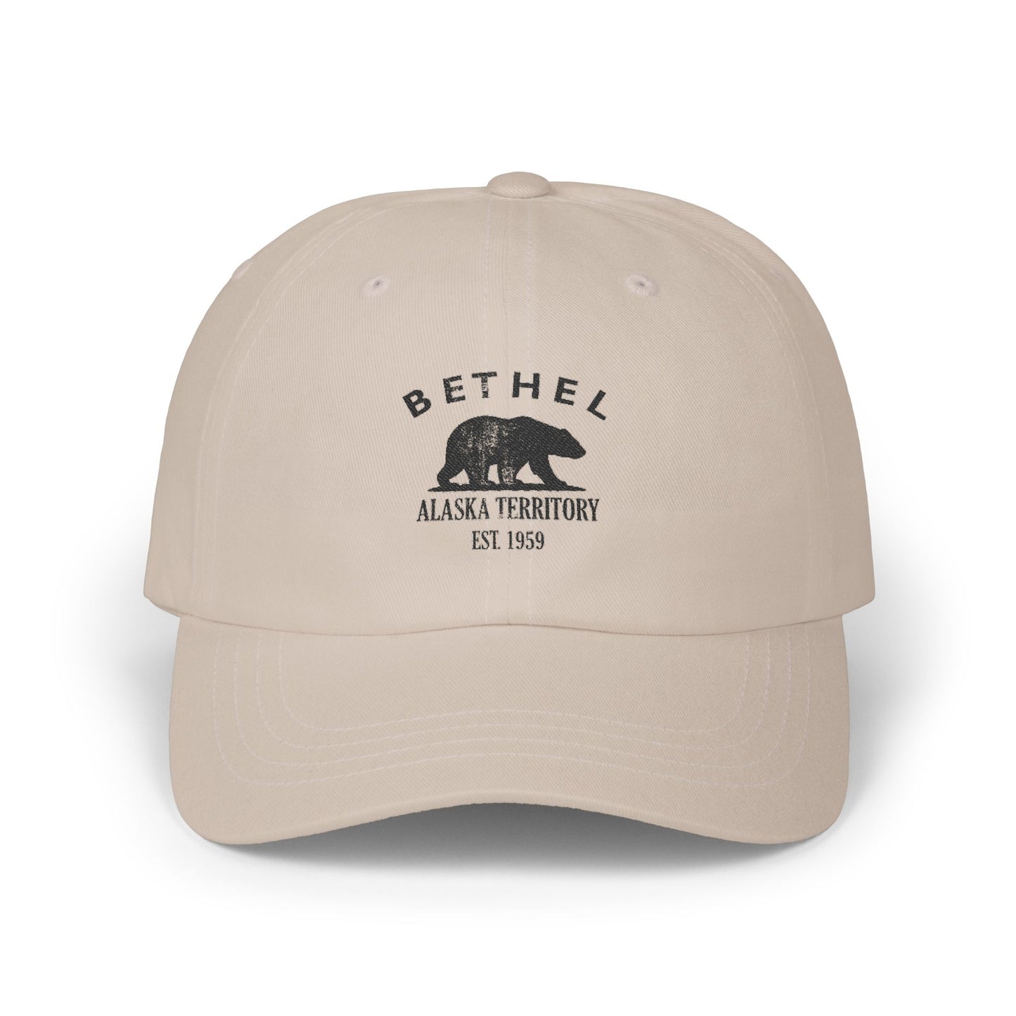 Bethel Alaska Vintage Retro Embroidered Cotton Cap - Black Logo