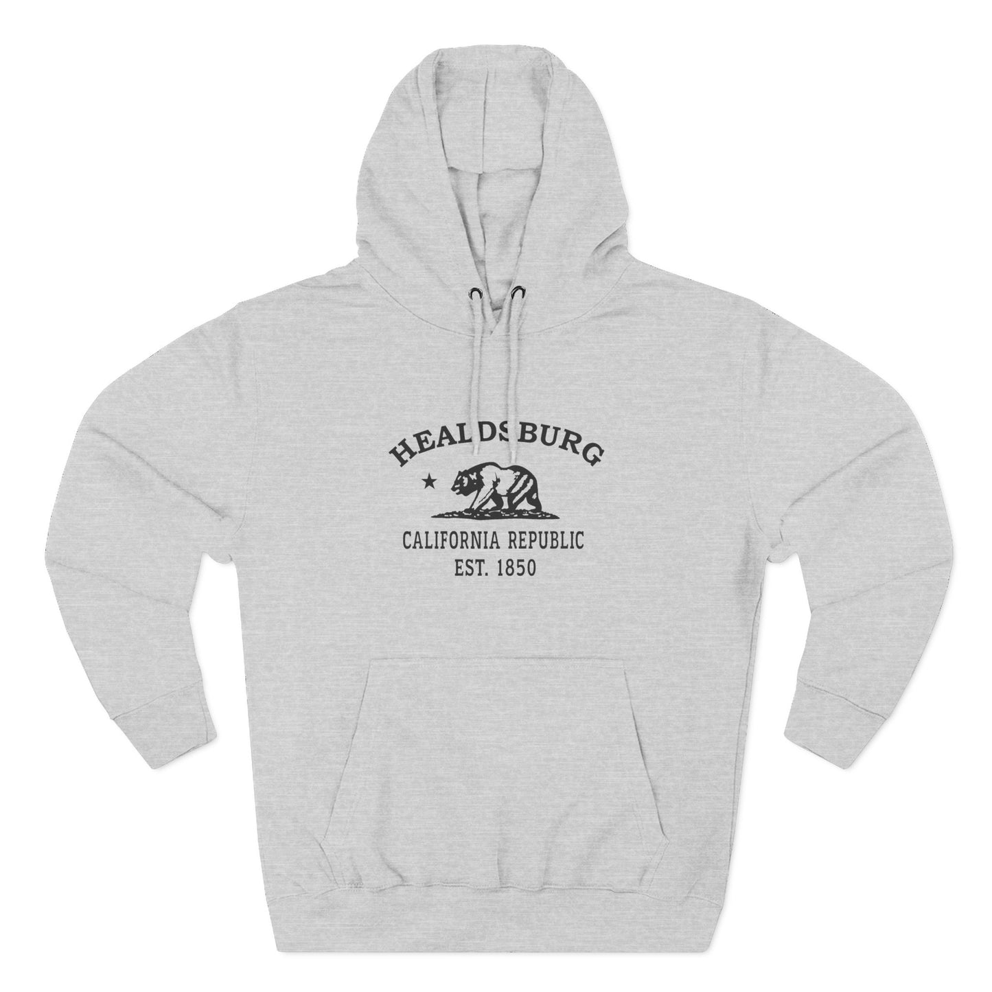 Healdsburg California Vintage Retro Unisex Heavy Cotton Hoodie - Black Logo