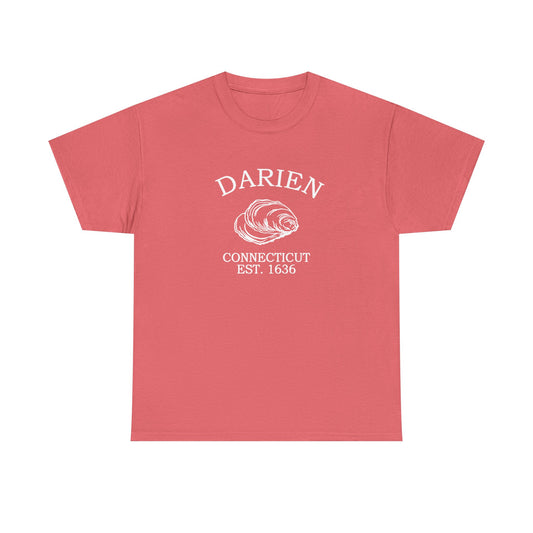 Darien Connecticut Vintage Retro Unisex Heavy Cotton Tee - White Logo
