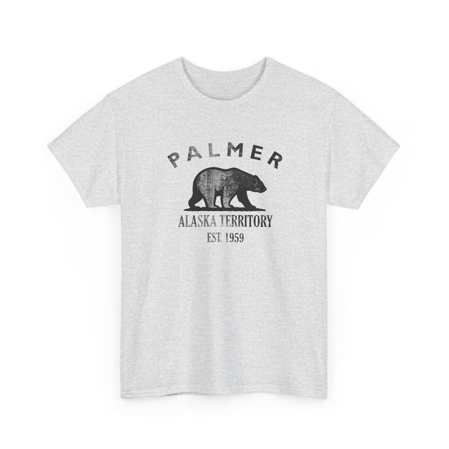 Palmer Alaska Vintage Retro Unisex Heavy Cotton Tee - Black Logo