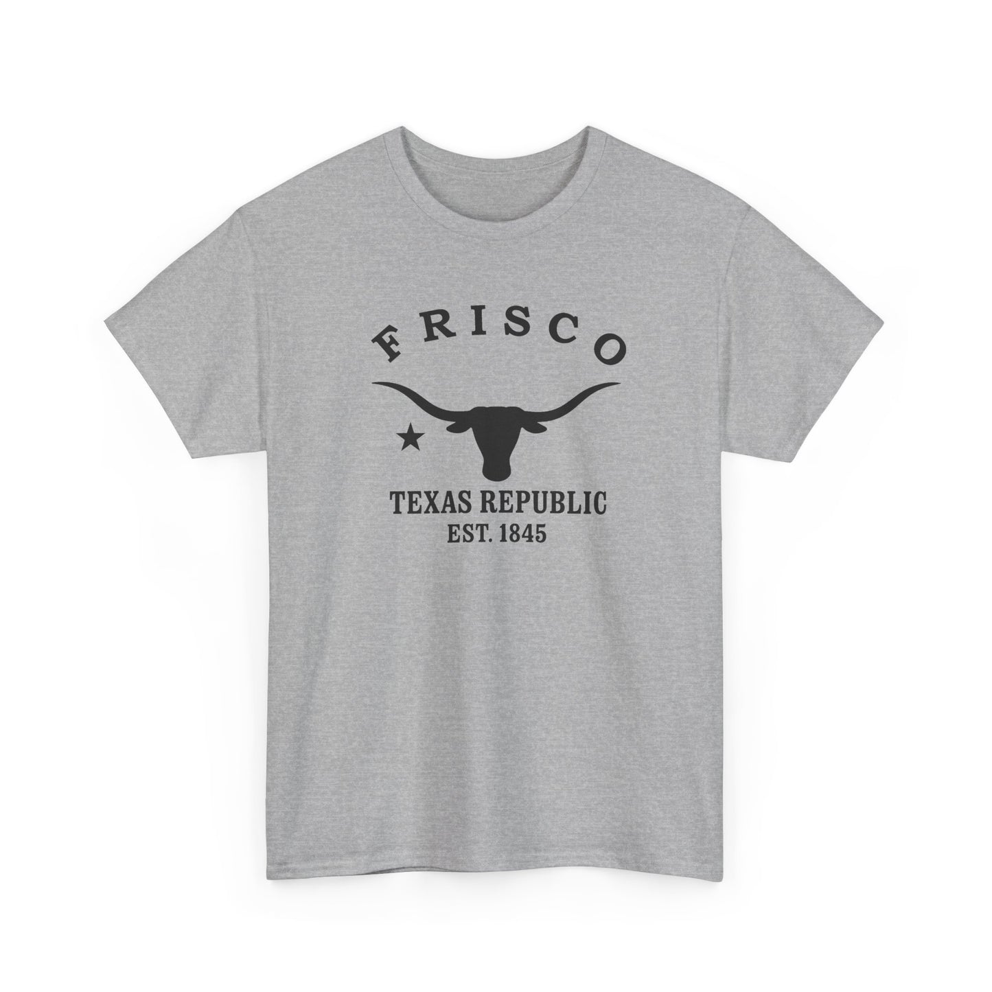 Frisco Texas Vintage Retro Unisex Heavy Cotton Tee - Black Logo