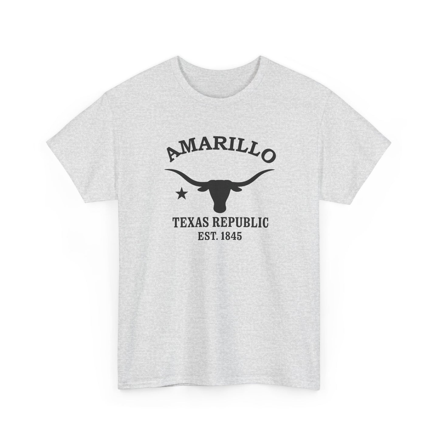 Amarillo Texas Vintage Retro Unisex Heavy Cotton Tee - Black Logo