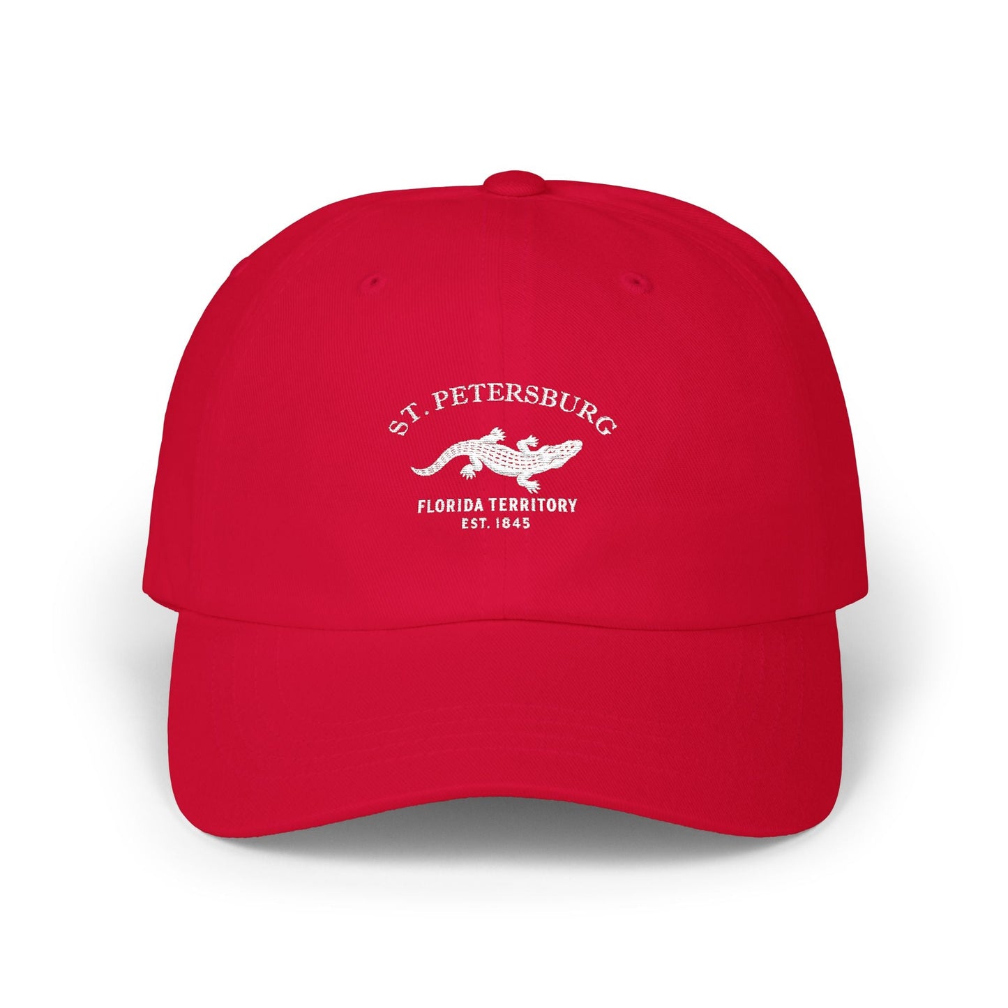 St Petersburg Florida Vintage Retro Embroidered Cotton Cap - White Logo