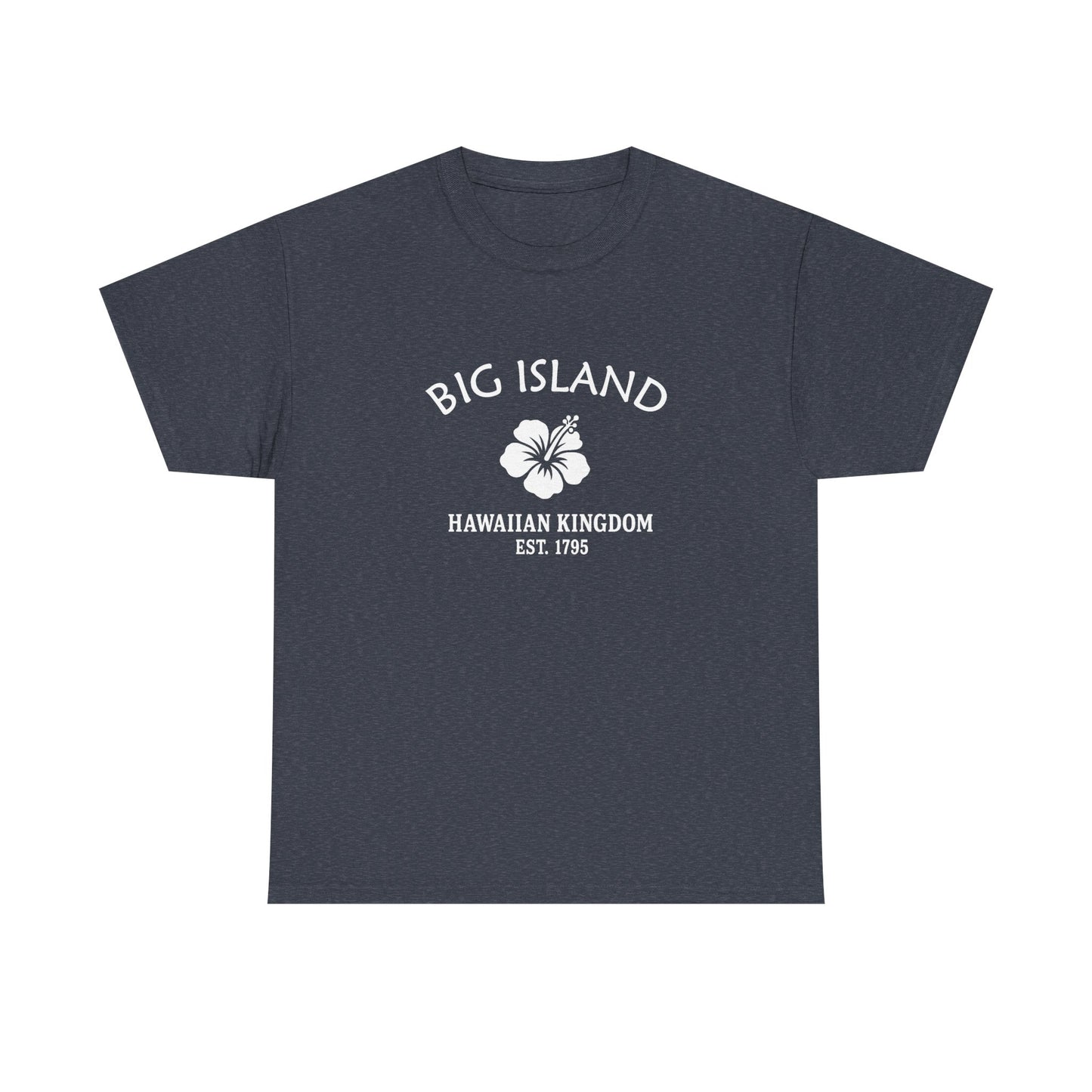 Big Island Hawaii Vintage Retro Unisex Heavy Cotton Tee - White Logo