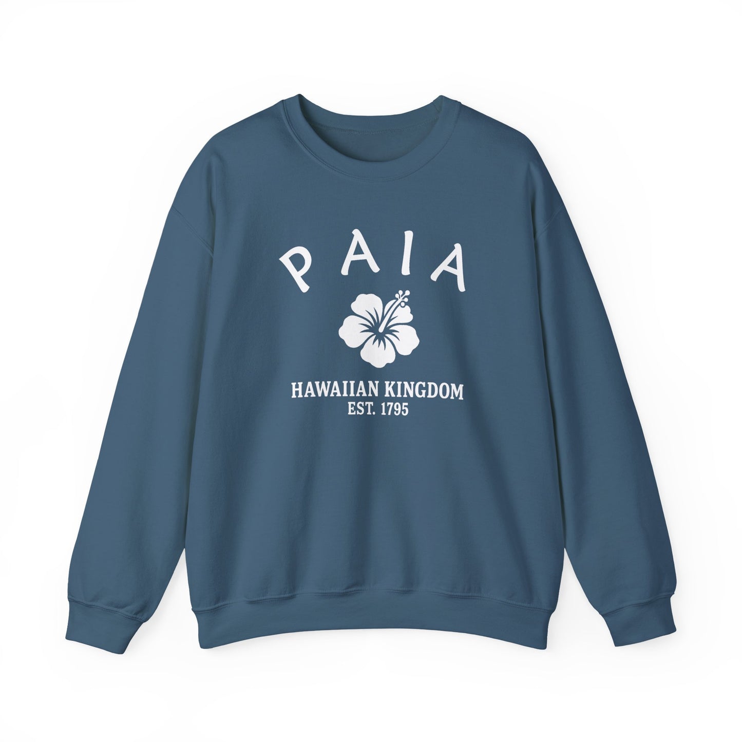 Paia Hawaii Vintage Retro Unisex Heavy Crewneck Sweatshirt - White Logo