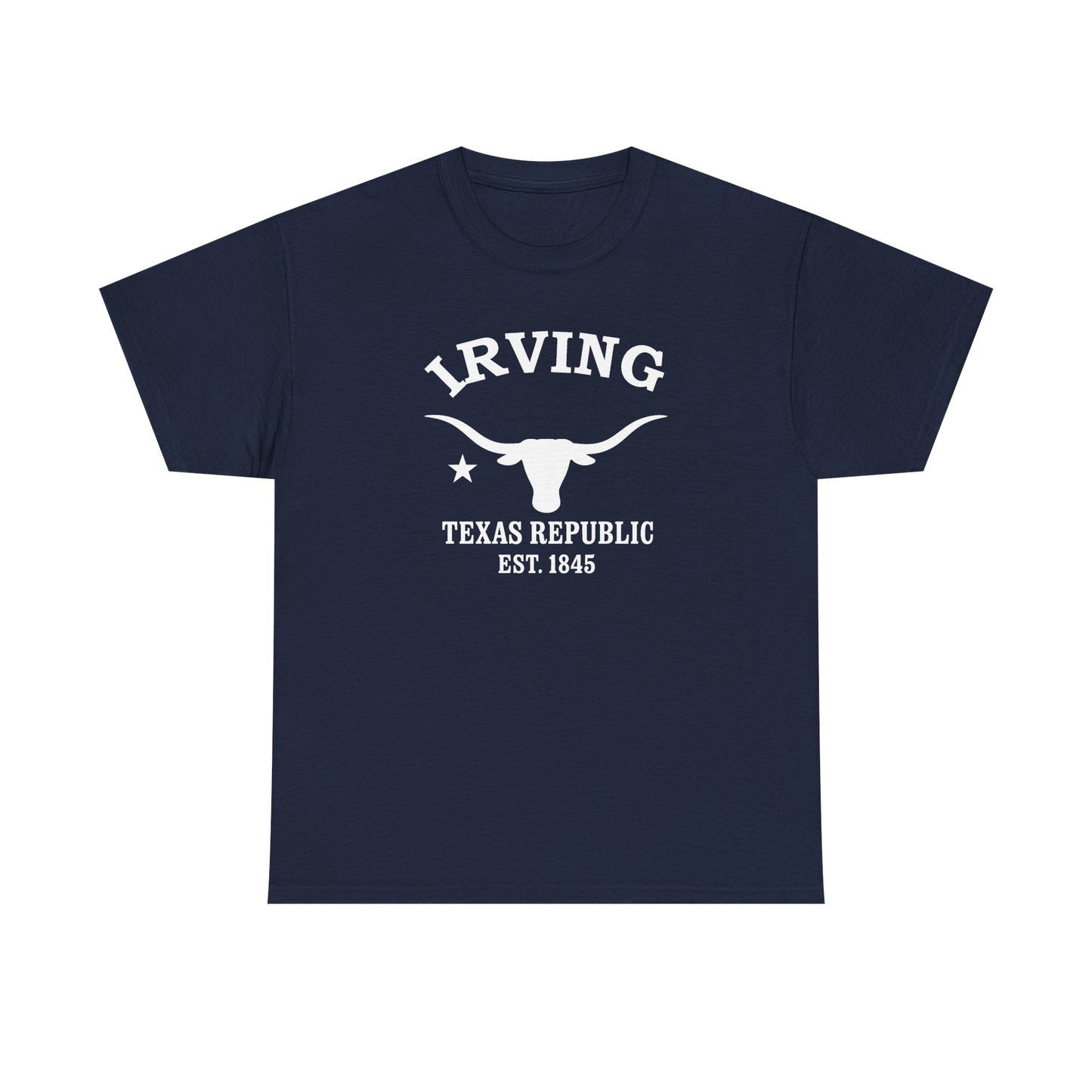 Irving Texas Vintage Retro Unisex Heavy Cotton Tee - White Logo