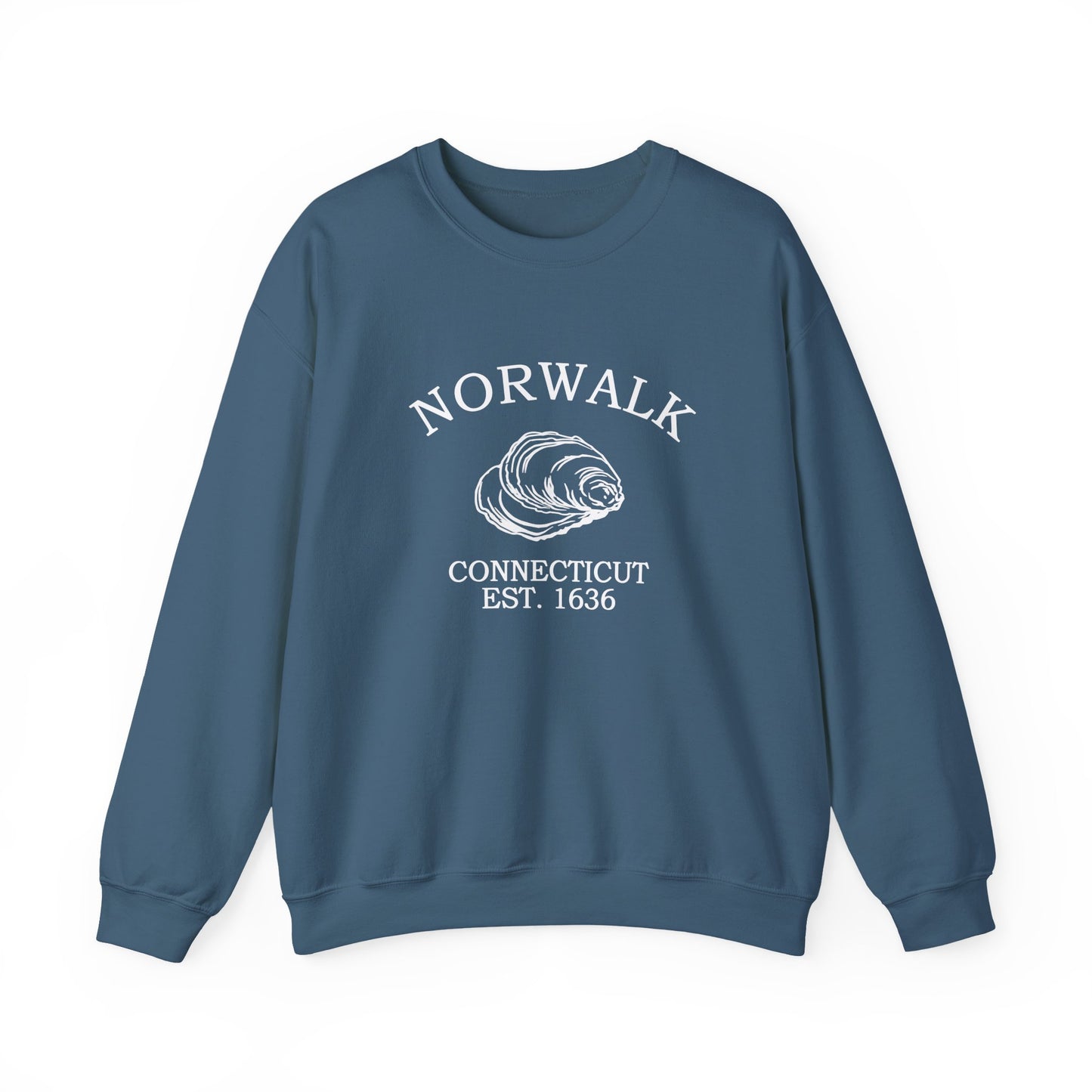 Norwalk Connecticut Vintage Retro Unisex Heavy Crewneck Sweatshirt - White Logo