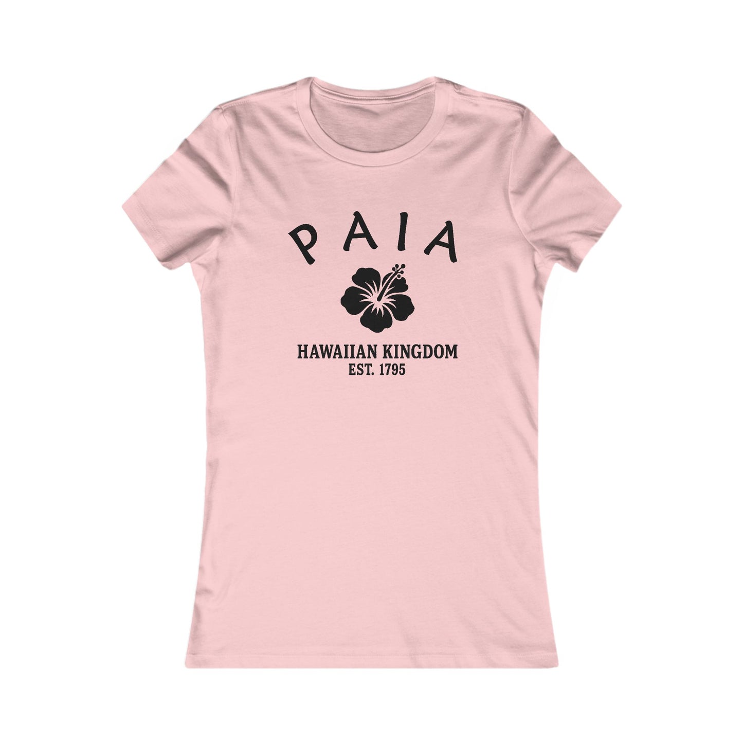 Paia Hawaii Ringspun Cotten Fitted Vintage Retro Womens Tee - Black Logo
