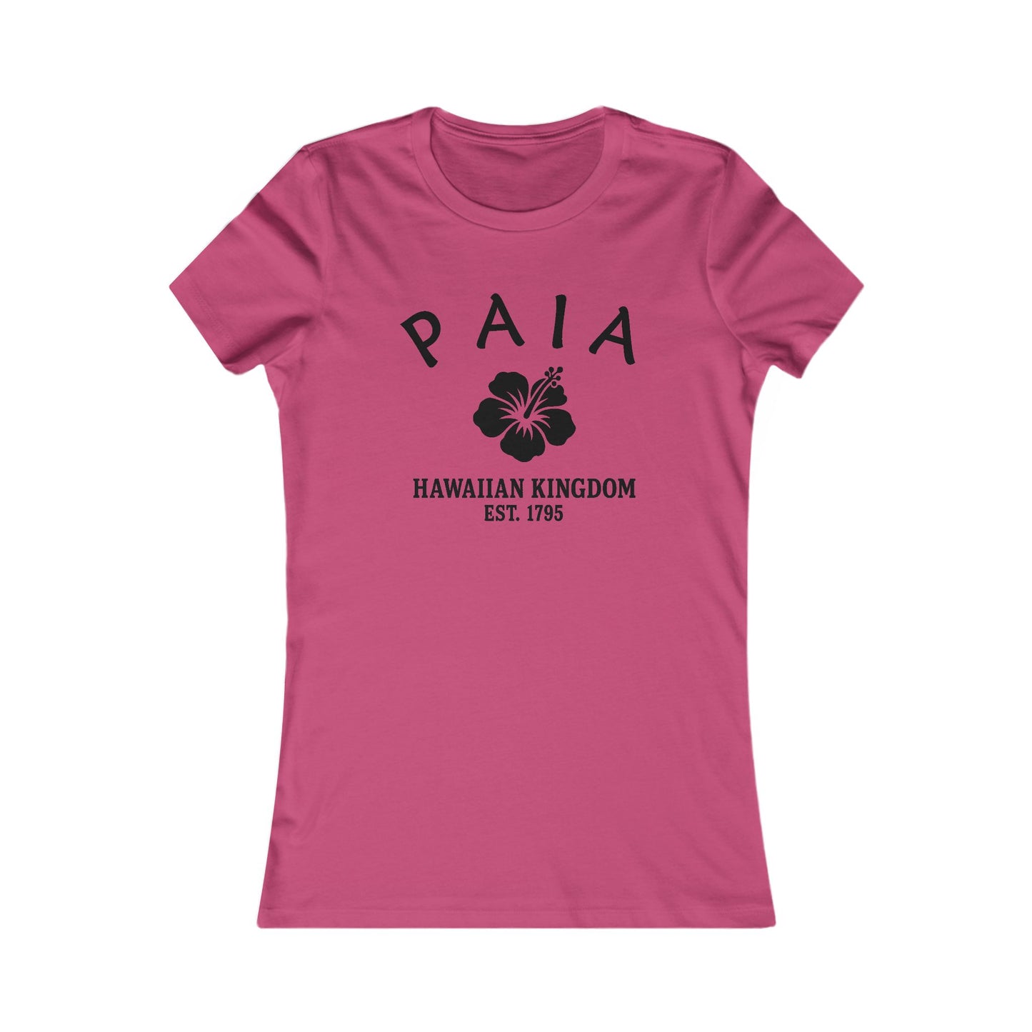 Paia Hawaii Ringspun Cotten Fitted Vintage Retro Womens Tee - Black Logo