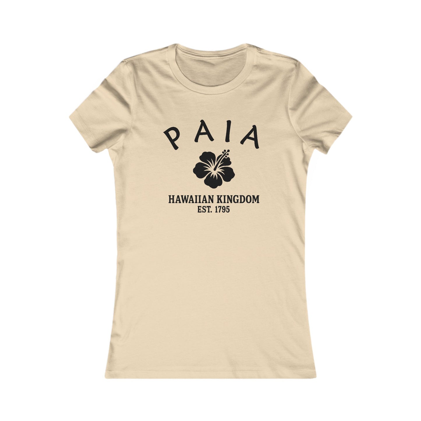 Paia Hawaii Ringspun Cotten Fitted Vintage Retro Womens Tee - Black Logo