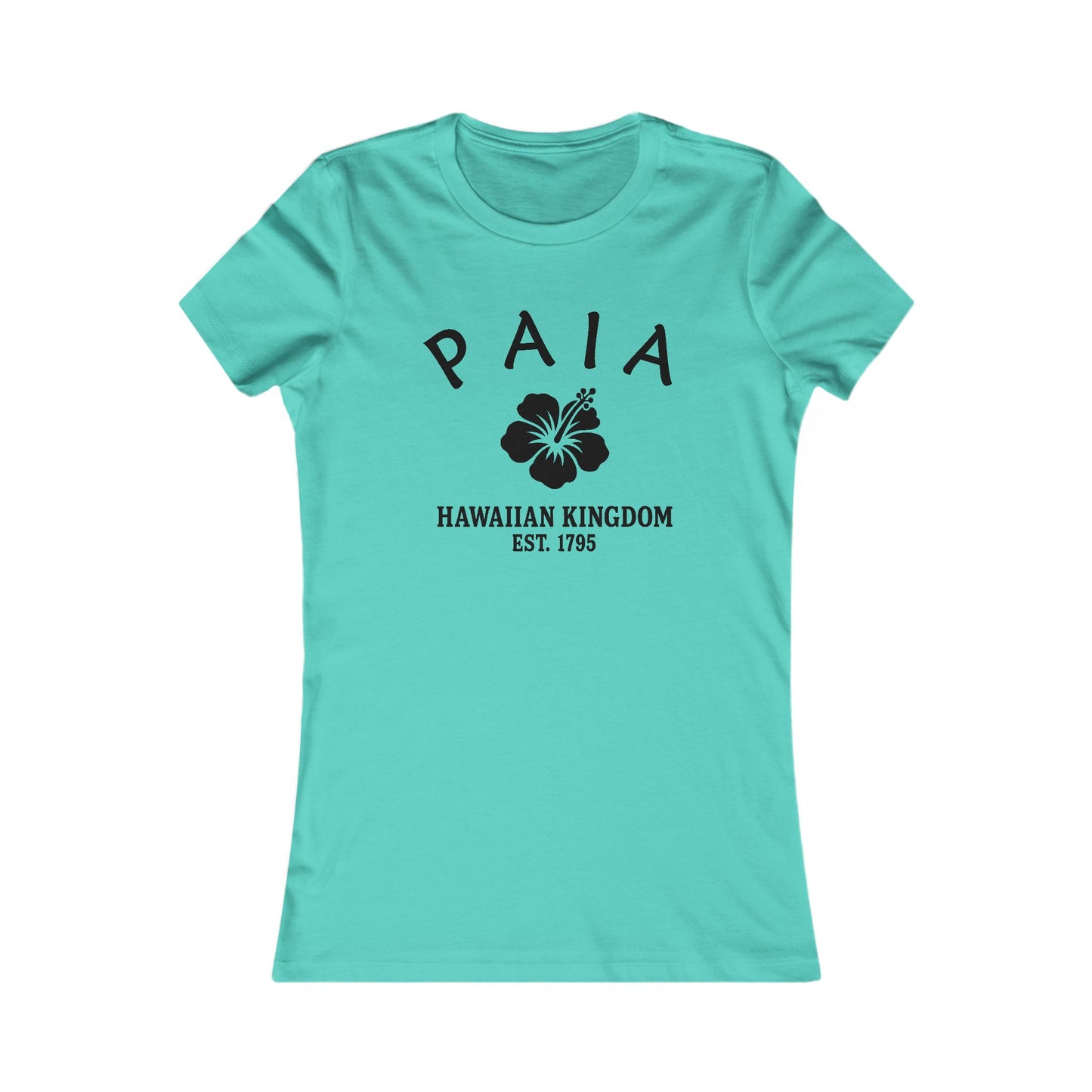 Paia Hawaii Ringspun Cotten Fitted Vintage Retro Womens Tee - Black Logo