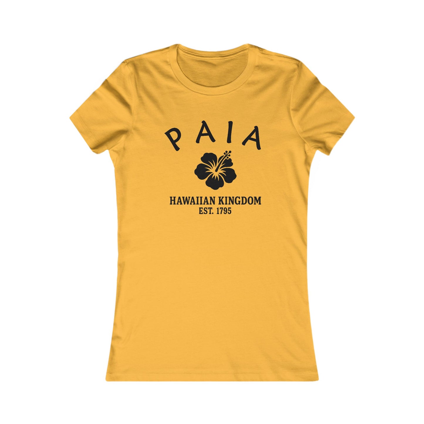 Paia Hawaii Ringspun Cotten Fitted Vintage Retro Womens Tee - Black Logo