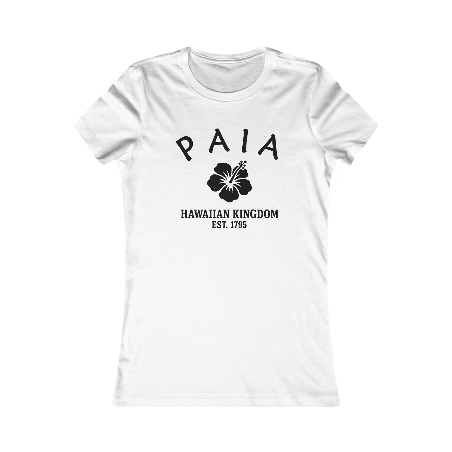Paia Hawaii Ringspun Cotten Fitted Vintage Retro Womens Tee - Black Logo