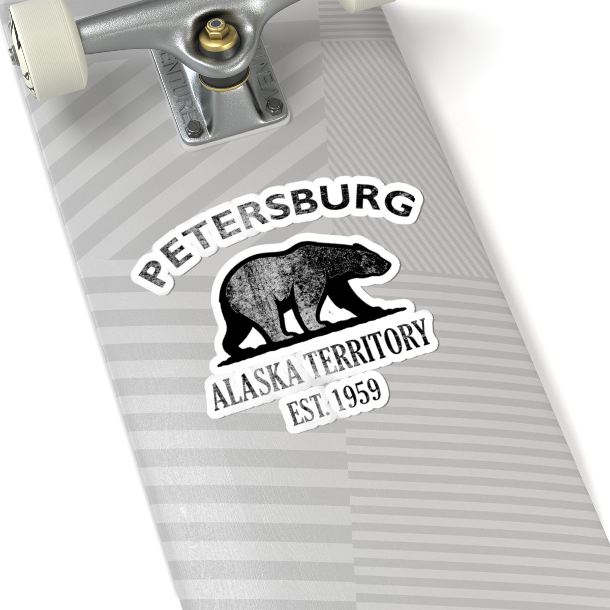 Petersburg Alaska Vintage Retro Vinyl Sticker - Black Logo