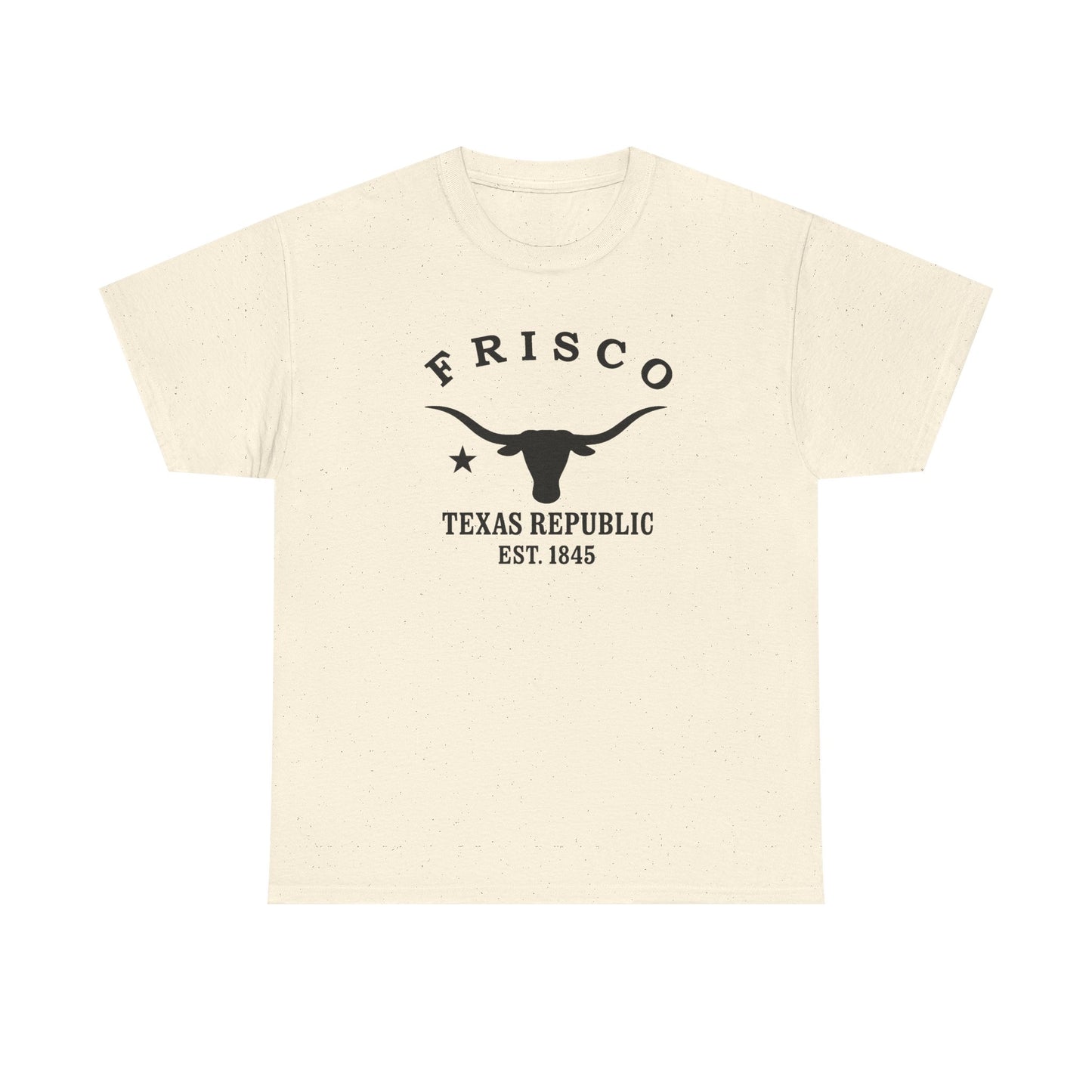 Frisco Texas Vintage Retro Unisex Heavy Cotton Tee - Black Logo