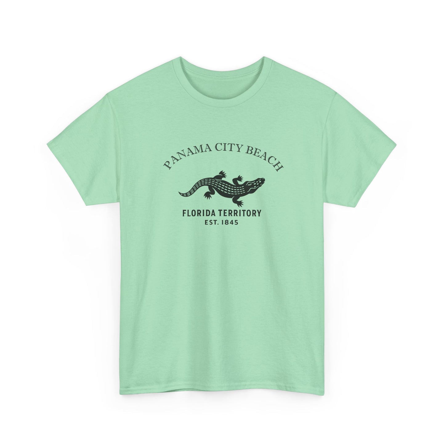Panama City Beach Florida Vintage Retro Unisex Heavy Cotton Tee - Black Logo