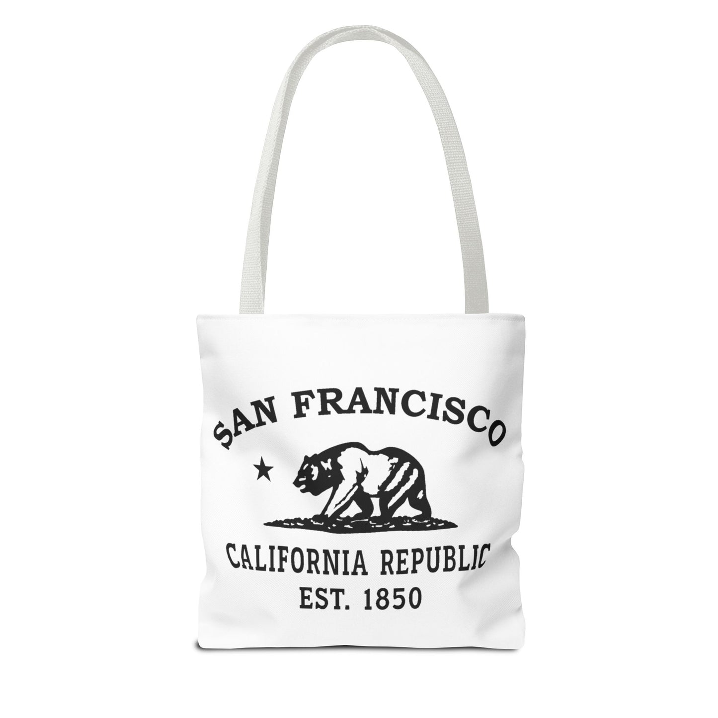 San Francisco California Vintage Retro Light Canvas Tote - Black Logo