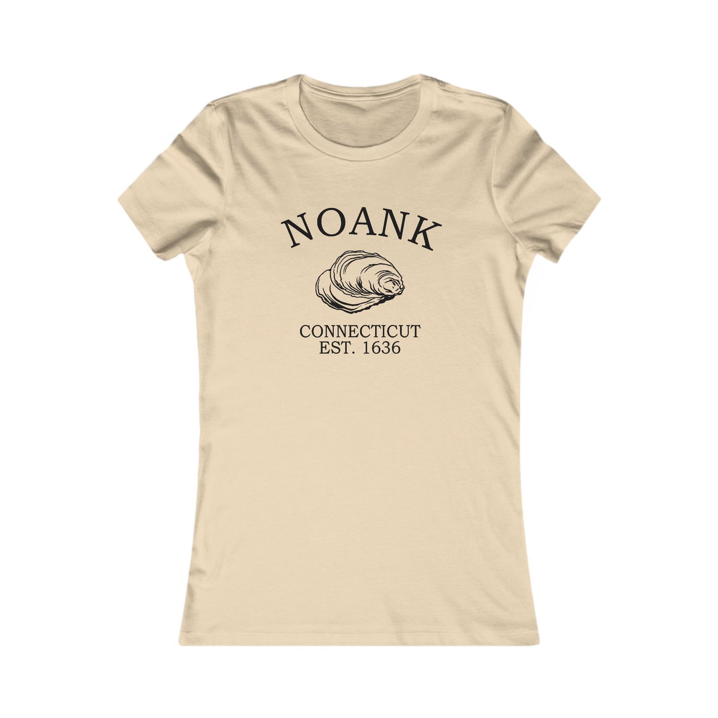 Noank Connecticut Vintage Retro Womens Fitted Ringspun Cotton Tee - Black Logo