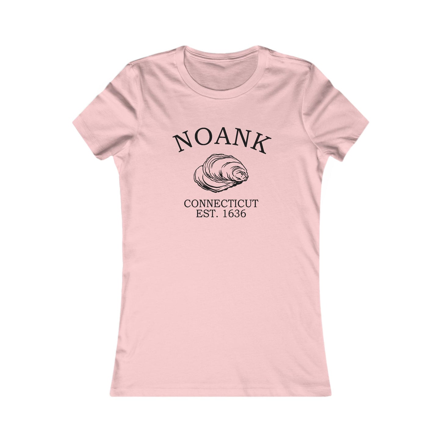 Noank Connecticut Vintage Retro Womens Fitted Ringspun Cotton Tee - Black Logo