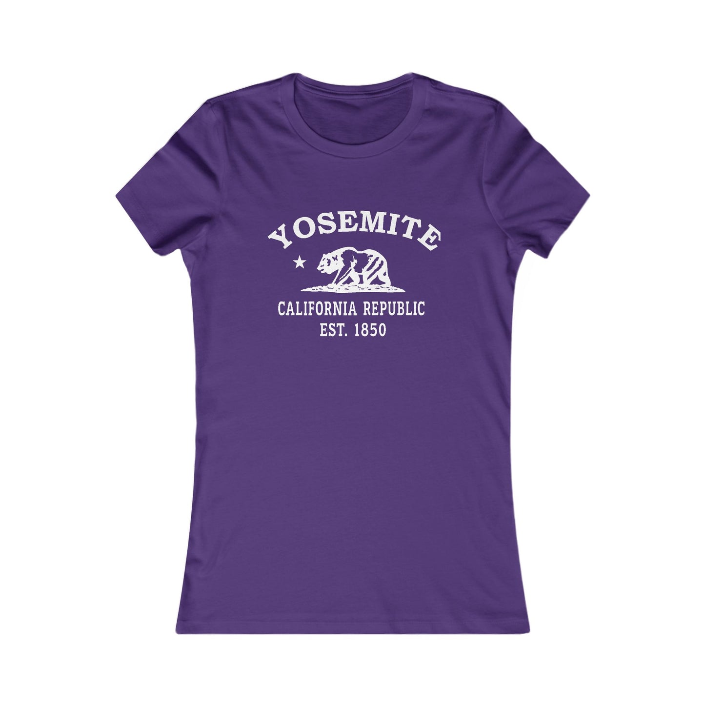 Yosemite California Vintage Retro Womens Fitted Ringspun Cotton Tee - White Logo
