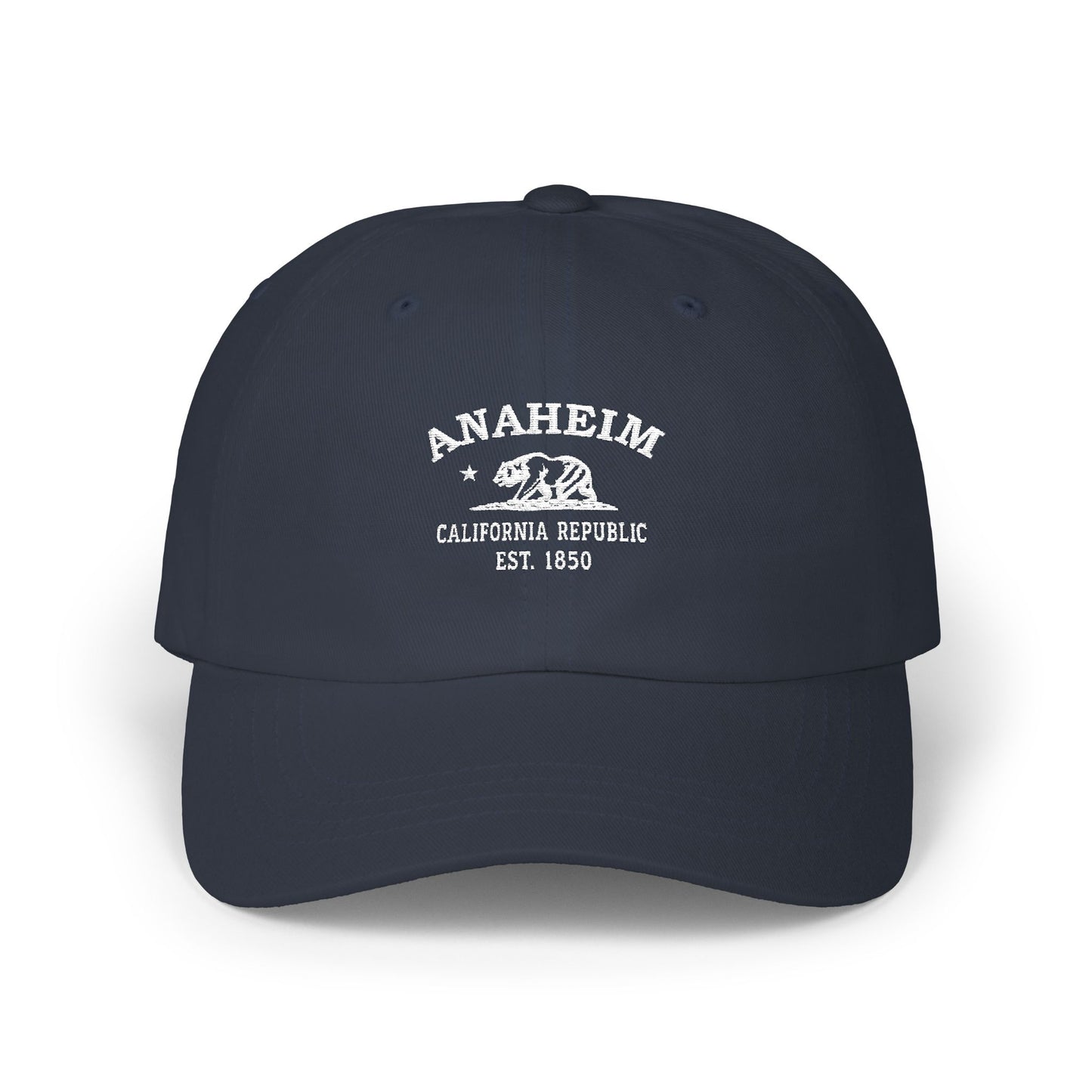 Anaheim California Vintage Retro Embroidered Cotton Cap - White Logo