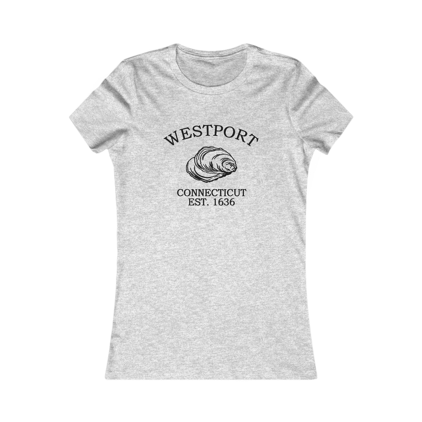 Westport Connecticut Vintage Retro Womens Fitted Ringspun Cotton Tee - Black Logo