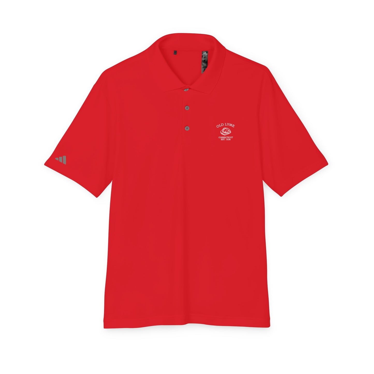 Old Lyme Connecticut Vintage Retro Embroidered Performance Polo Shirt - White Logo