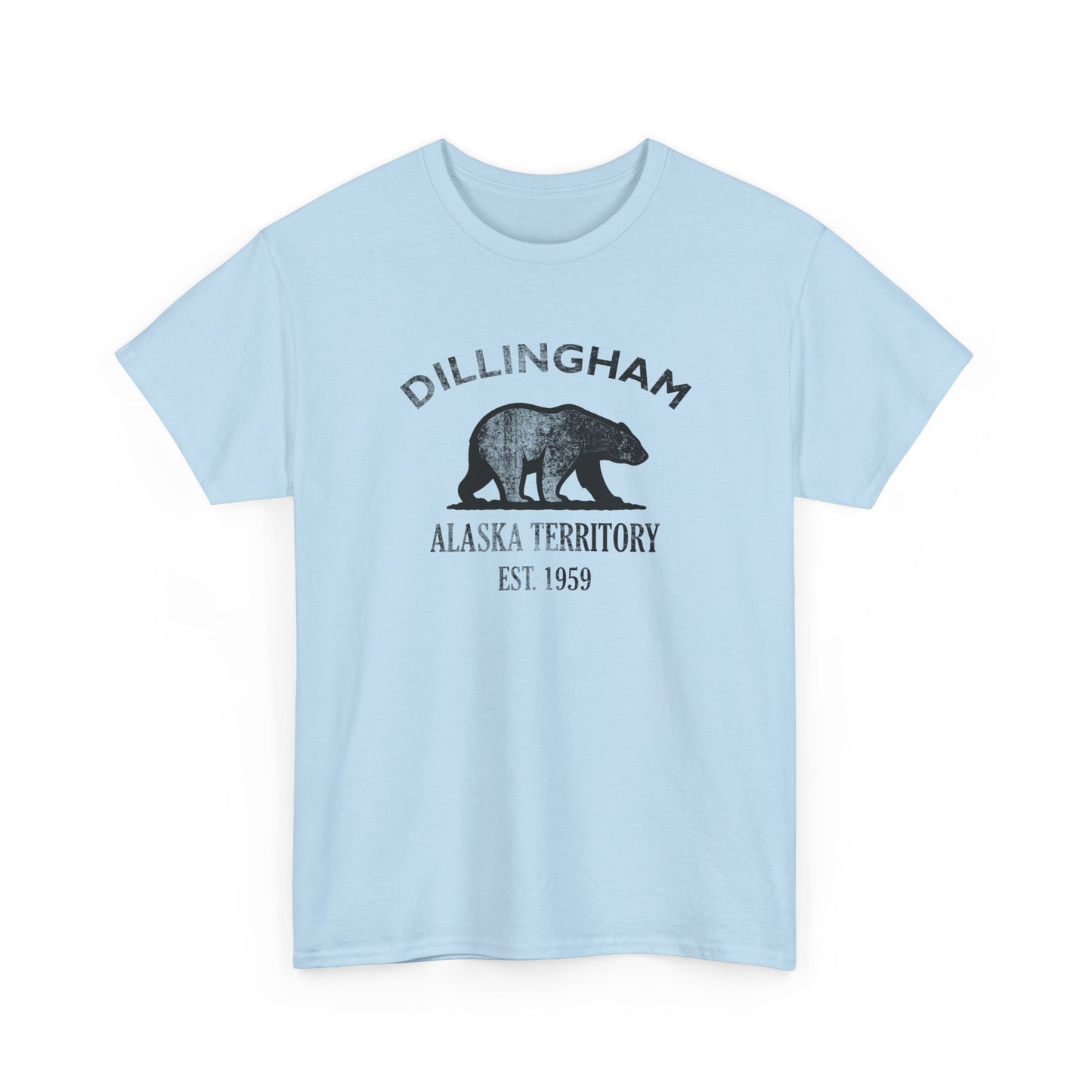 Dillingham Alaska Vintage Retro Unisex Heavy Cotton Tee - Black Logo