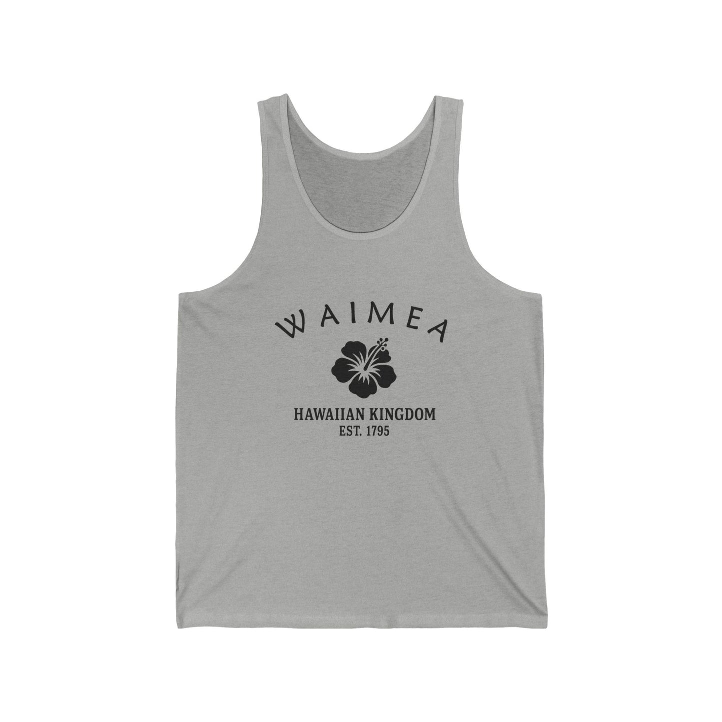 Waimea Hawaii Vintage Retro Unisex Cotton Jersey Tank Top - Black Logo