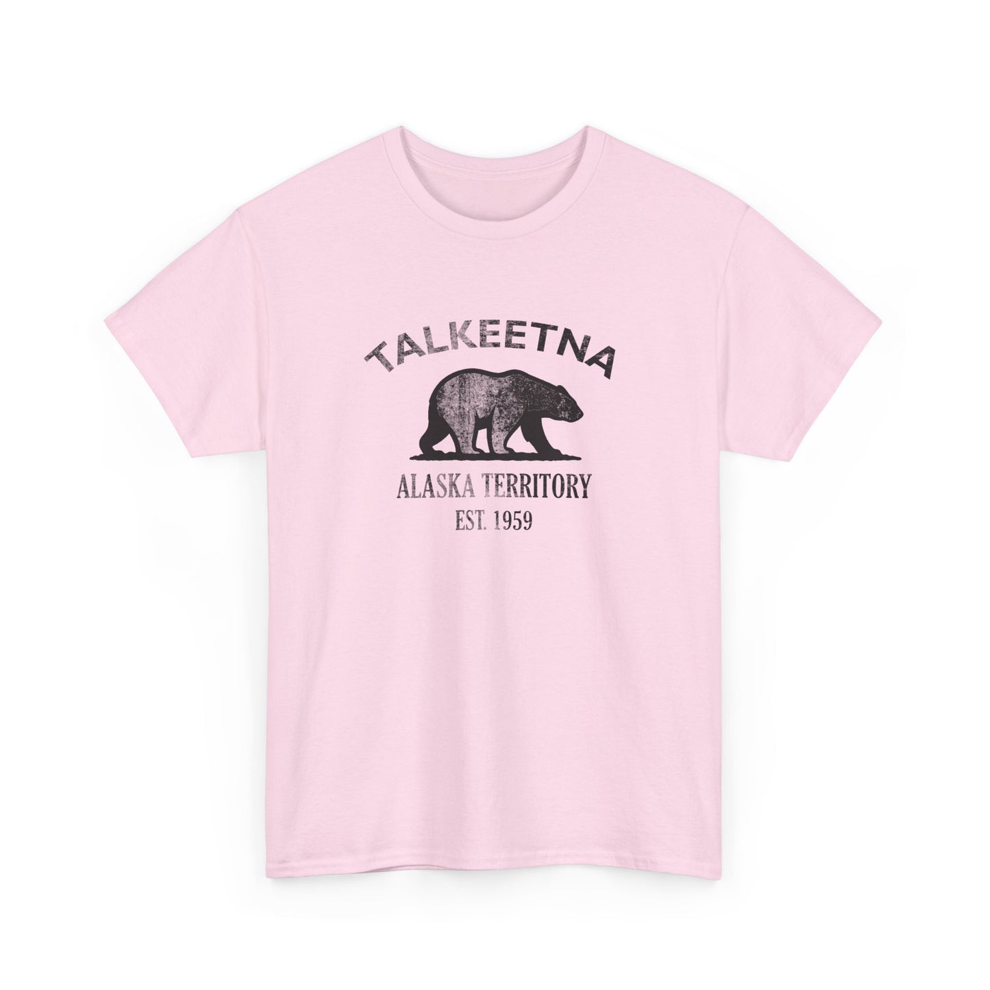 Talkeetna Alaska Vintage Retro Unisex Heavy Cotton Tee - Black Logo