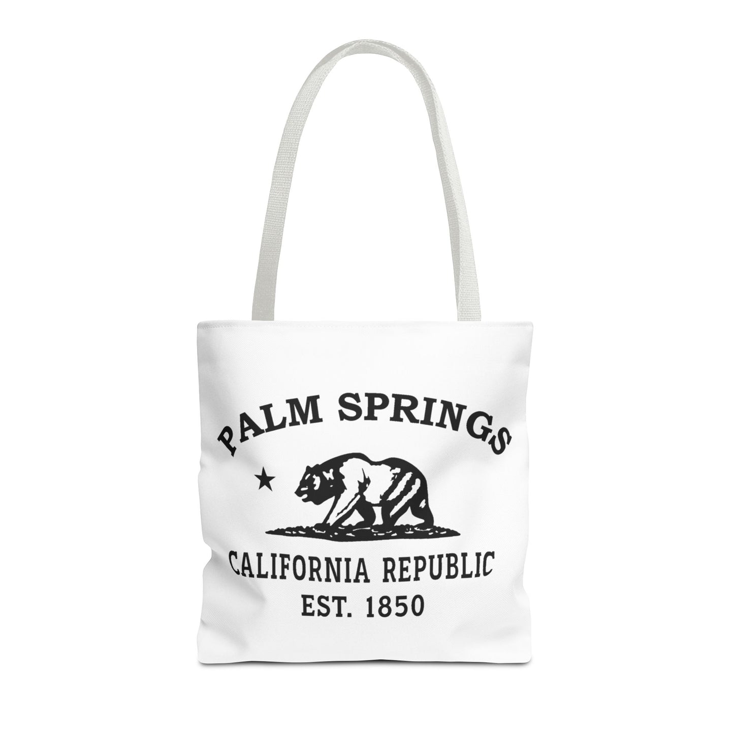 Palm Springs California Vintage Retro Light Canvas Tote - Black Logo