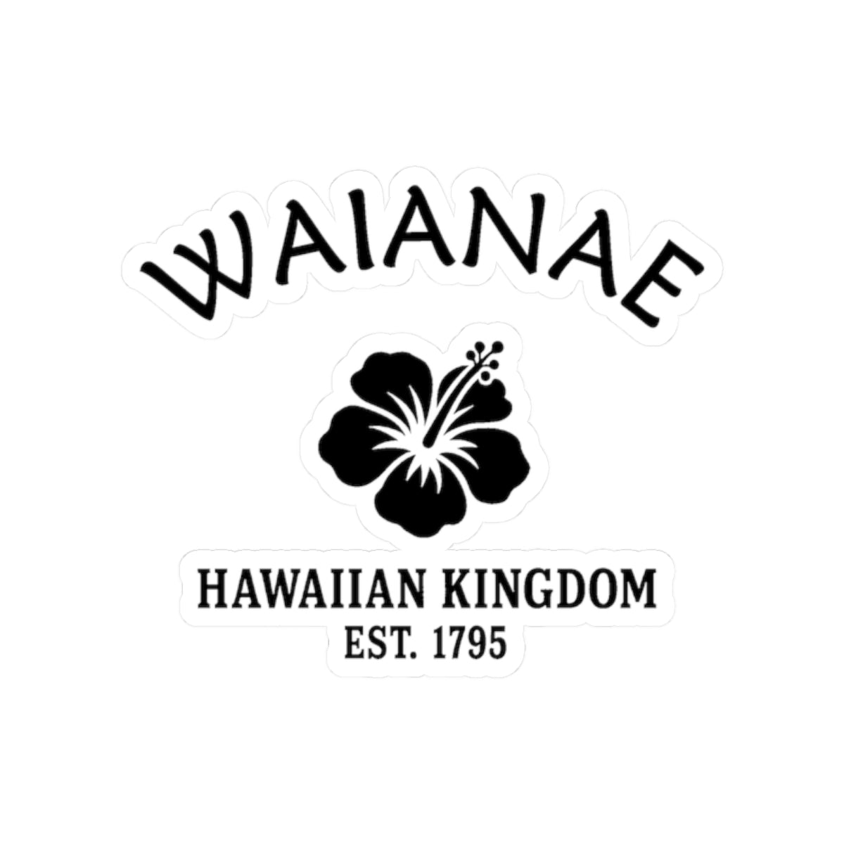 Waianae Hawaii Vintage Retro Vinyl Sticker - Black Logo