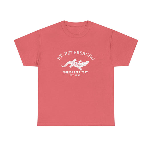 St Petersburg Florida Vintage Retro Unisex Heavy Cotton Tee - White Logo