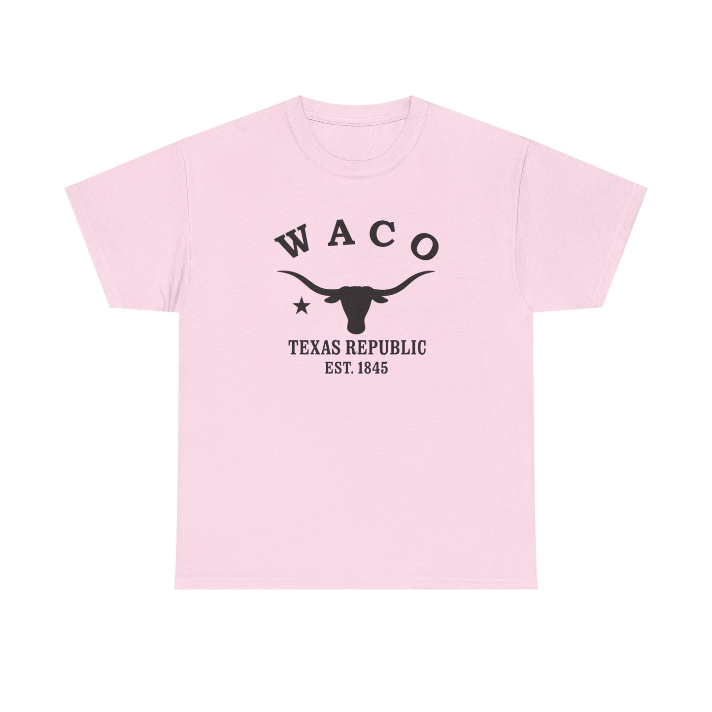 Waco Texas Vintage Retro Unisex Heavy Cotton Tee - Black Logo