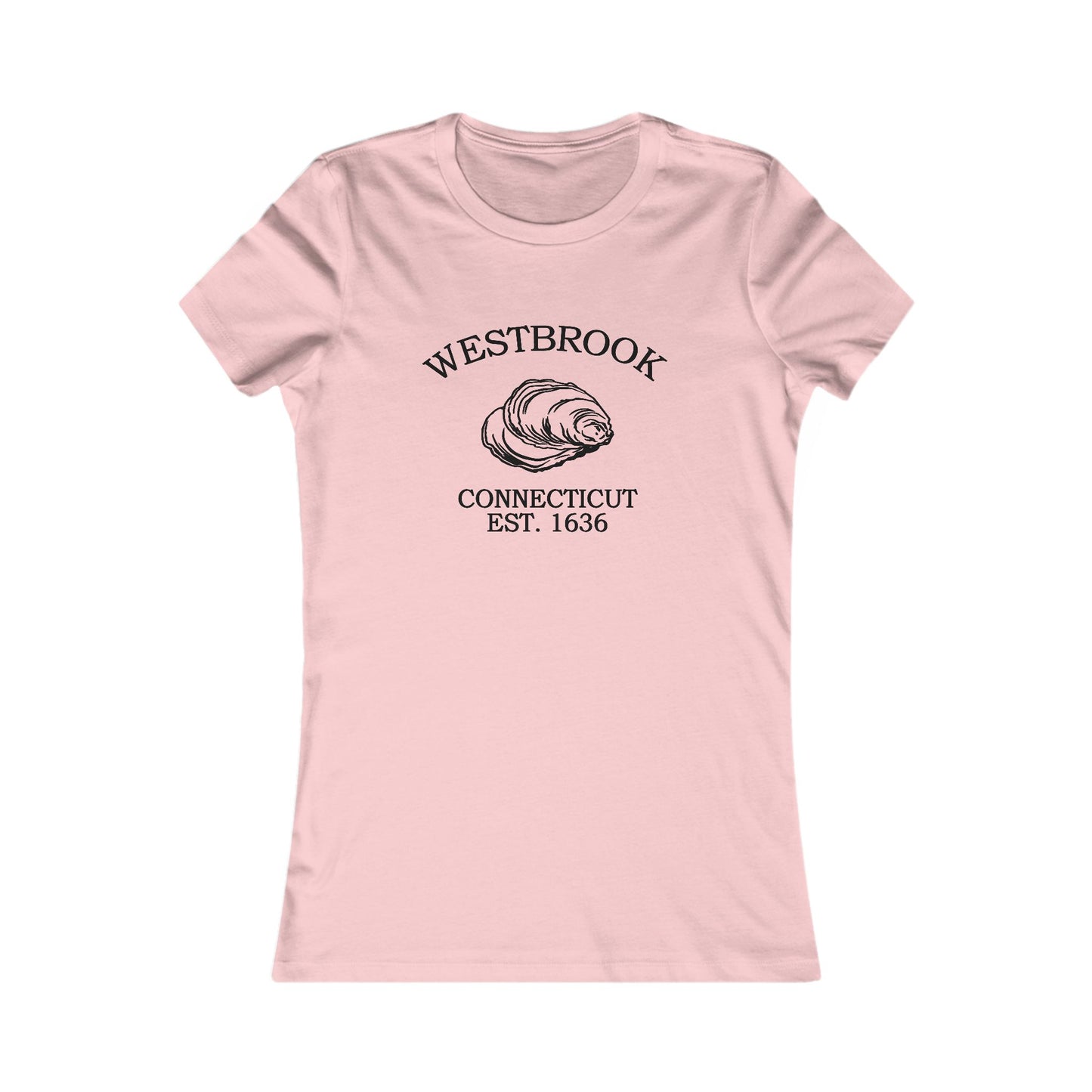 Westbrook Connecticut Vintage Retro Womens Fitted Ringspun Cotton Tee - Black Logo