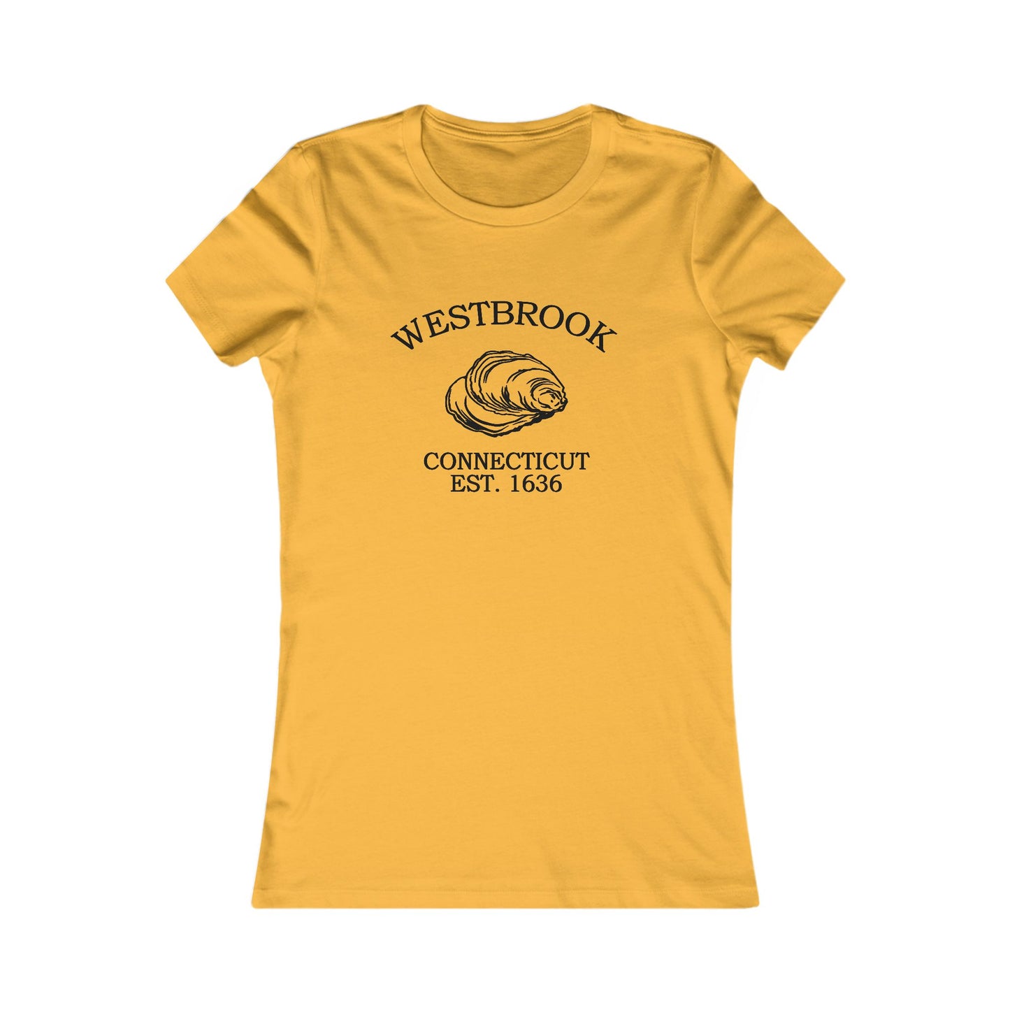 Westbrook Connecticut Vintage Retro Womens Fitted Ringspun Cotton Tee - Black Logo