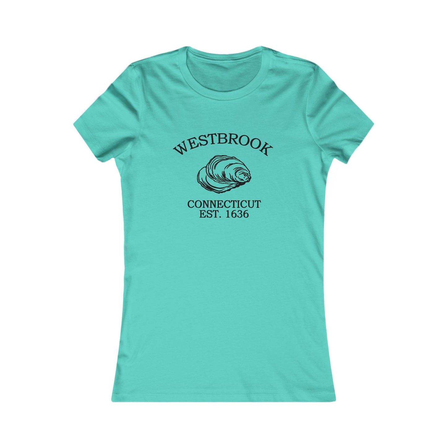 Westbrook Connecticut Vintage Retro Womens Fitted Ringspun Cotton Tee - Black Logo