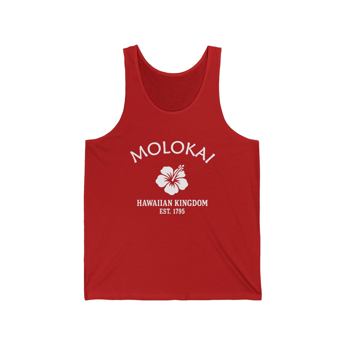 Molokai Hawaii Unisex Cotton Jersey Tank Top - White Logo